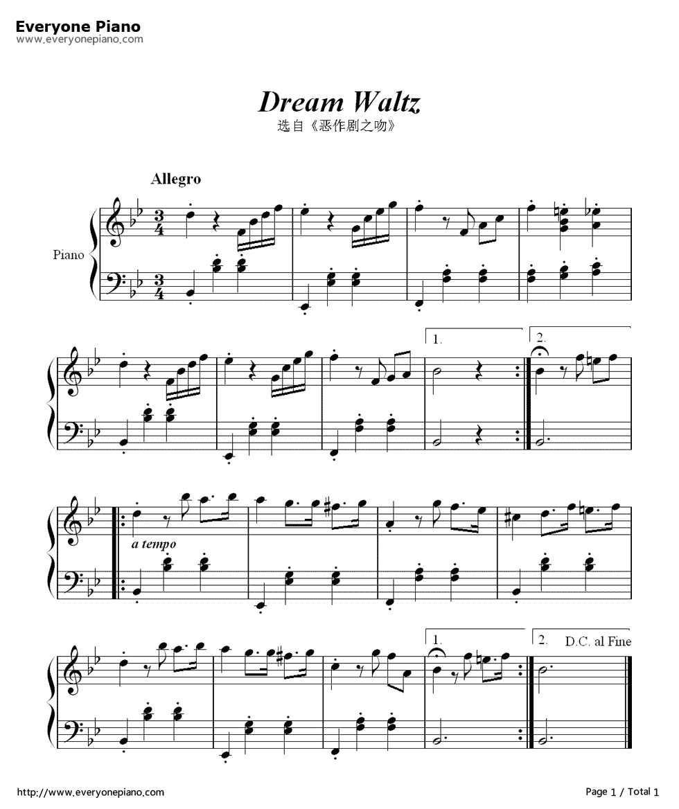 Dream Waltz钢琴谱-Beethoven  Pinky1
