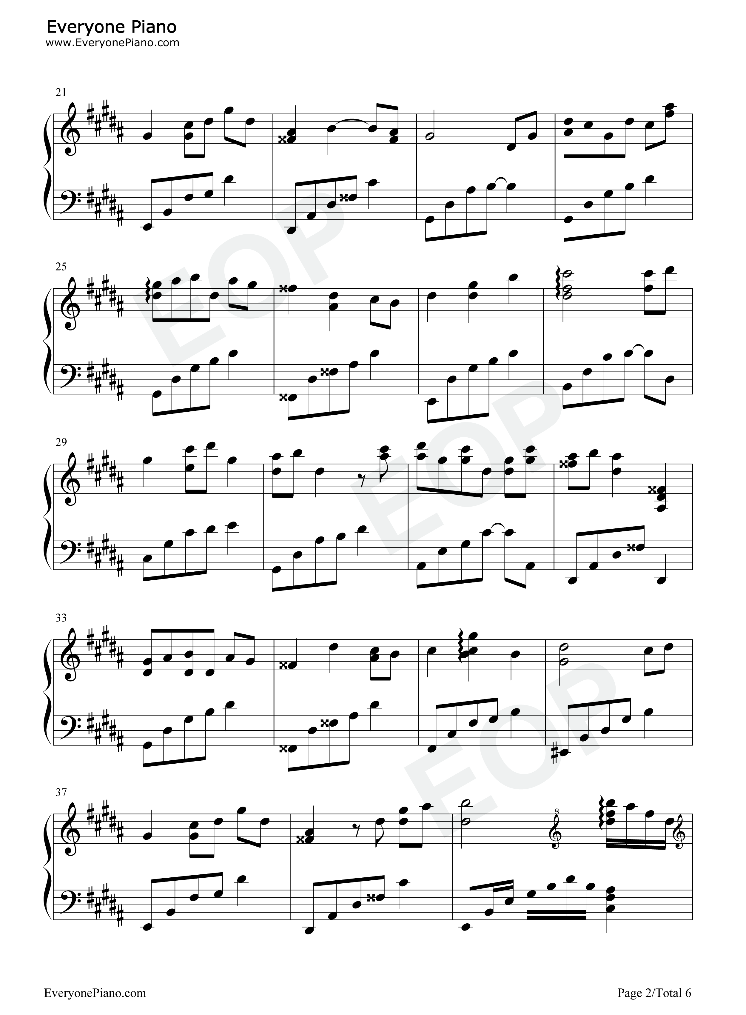 寒意钢琴谱-M小冯哒2