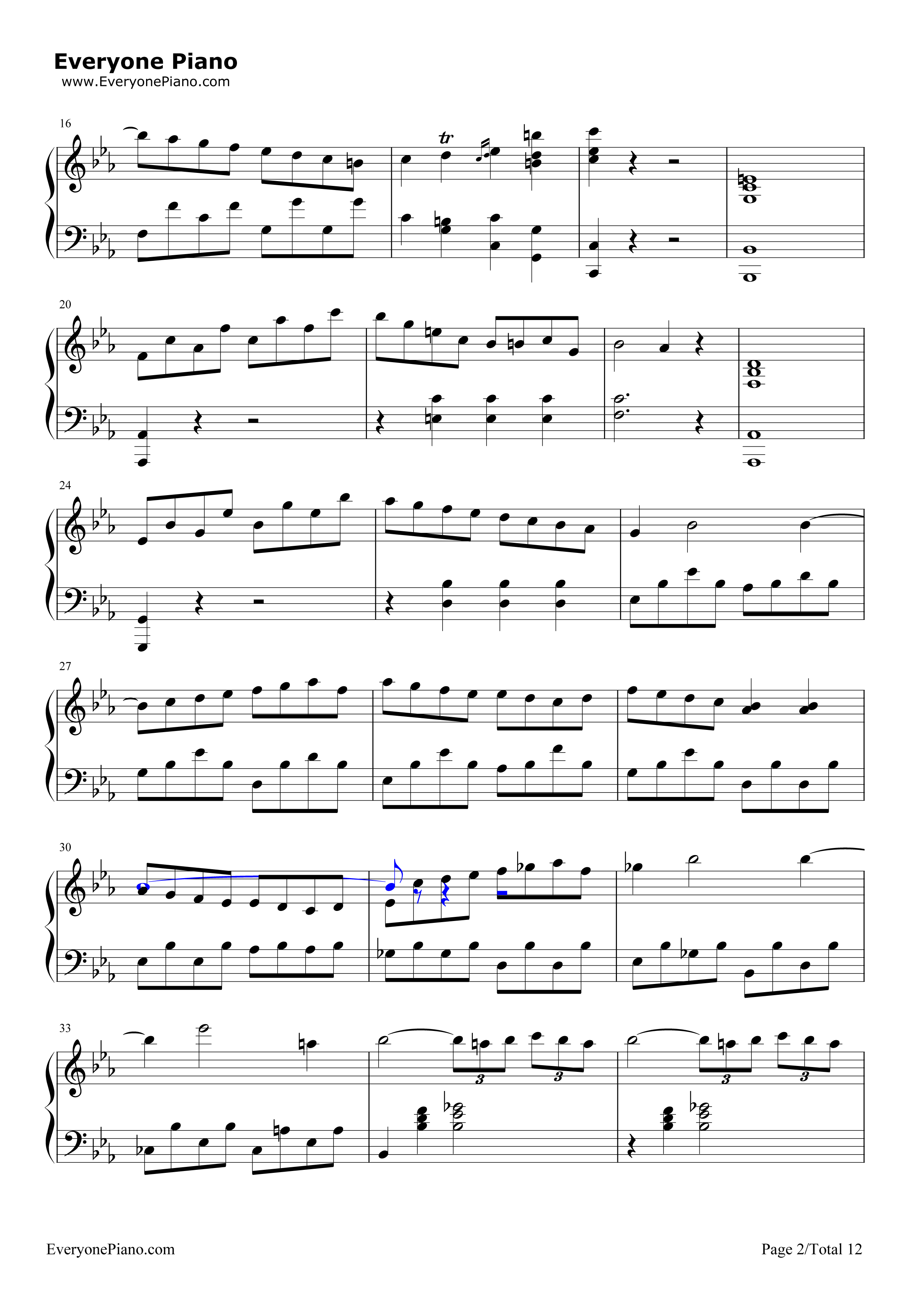 悲怆钢琴谱-贝多芬2