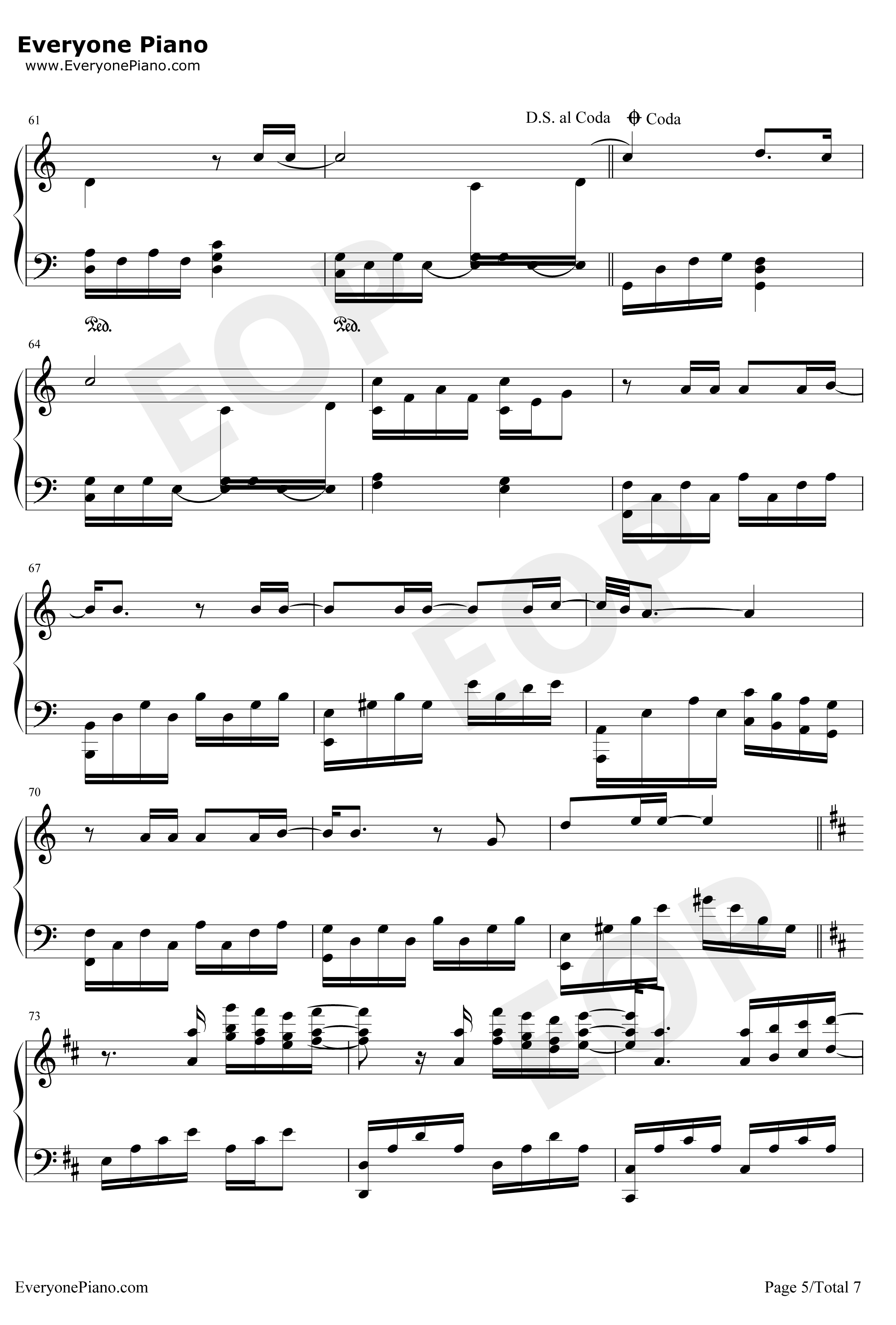 第一次钢琴谱-光良-钢琴独奏版5