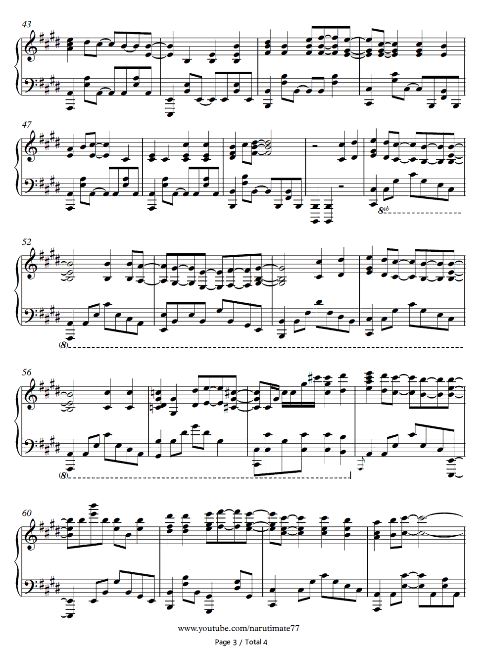 红莲钢琴谱-DOES3