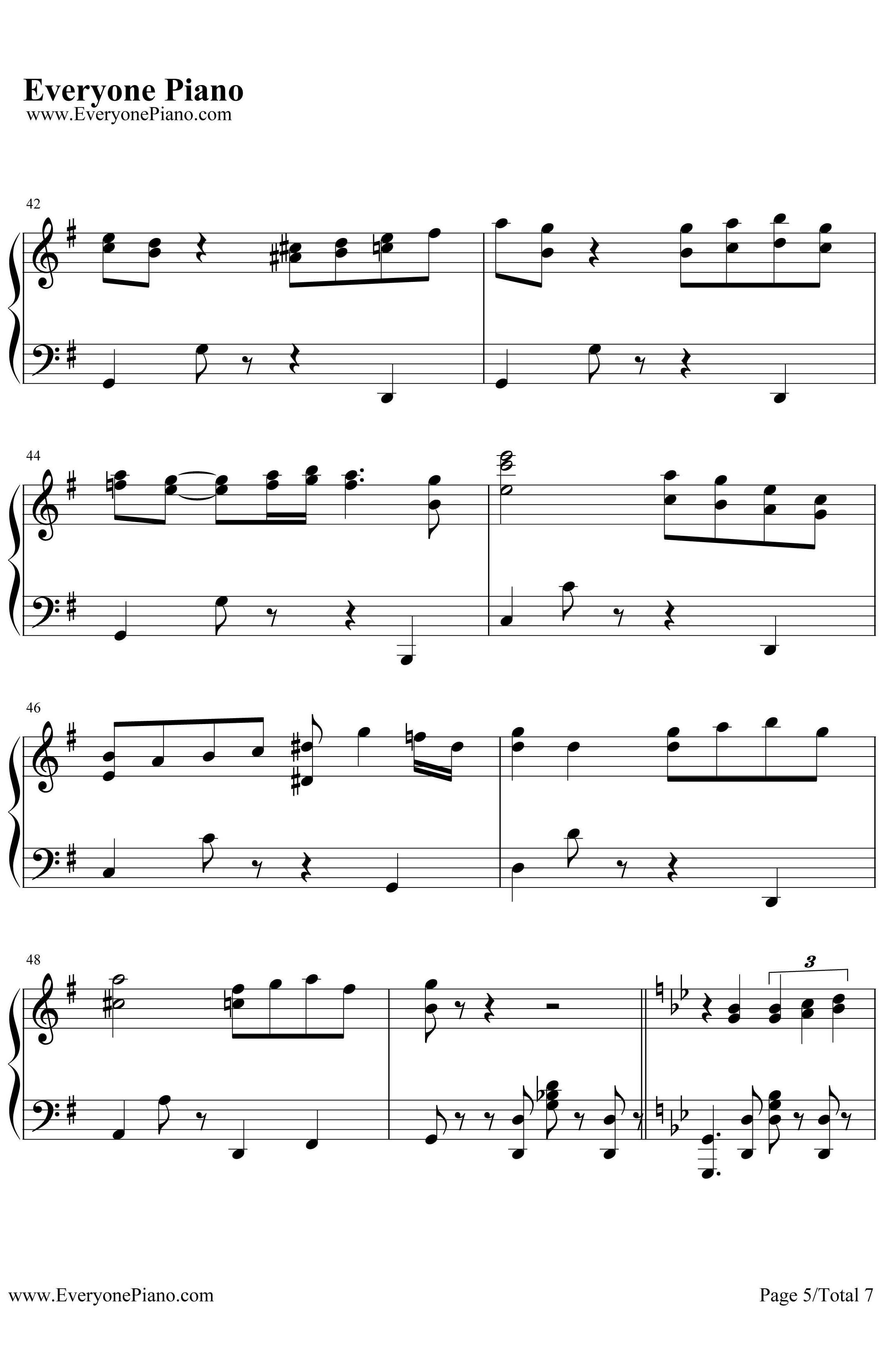 Por Una Cabeza钢琴谱-ThomasNewman汤玛斯纽曼-经典探戈舞曲5