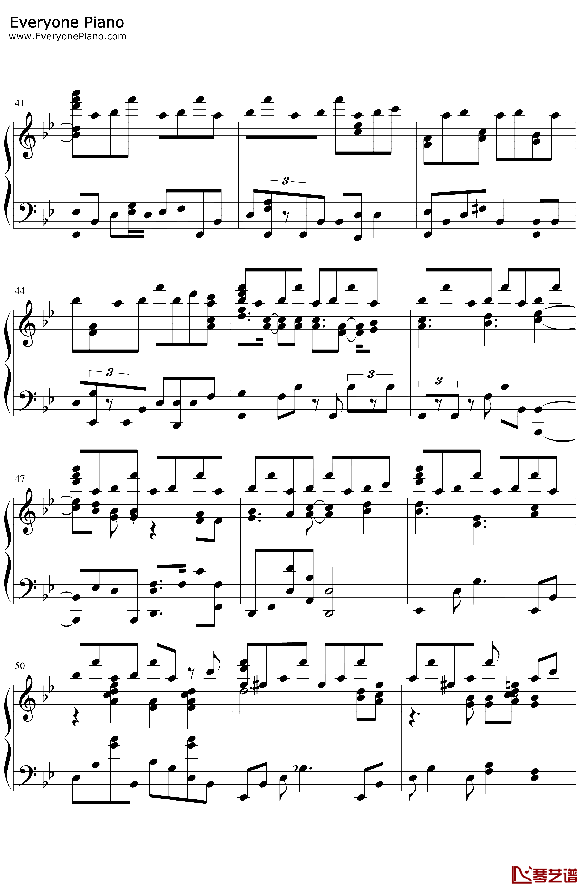 鏡面の波钢琴谱-YURiKA-宝石之国OP4