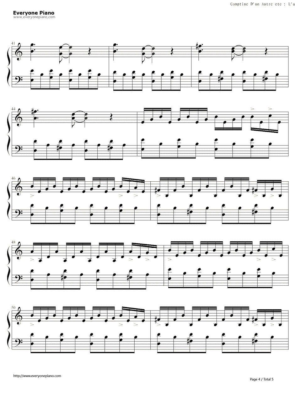 天使爱美丽钢琴谱-Yann Tiersen4
