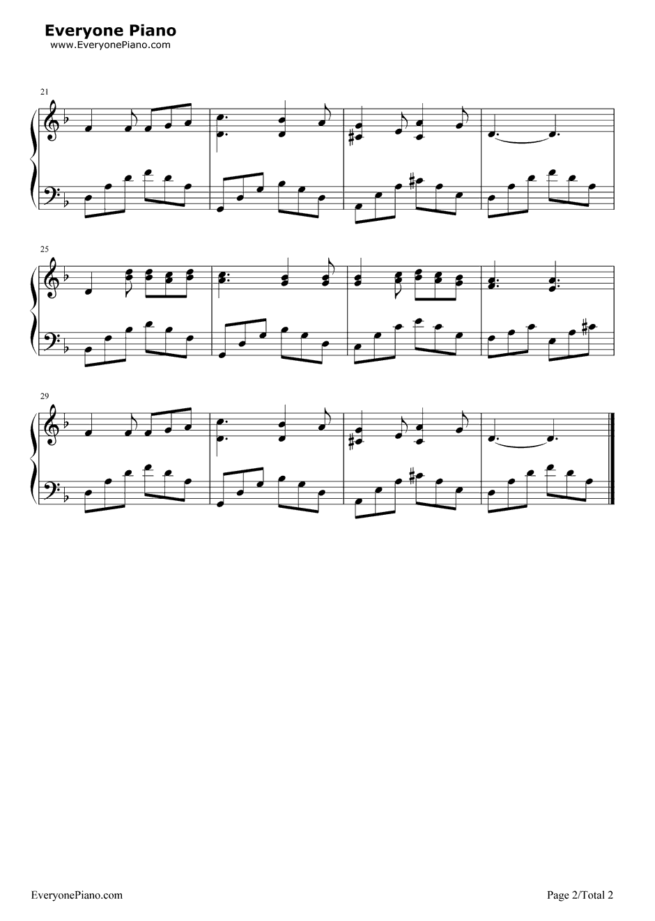 山楂树钢琴谱-钟立风2