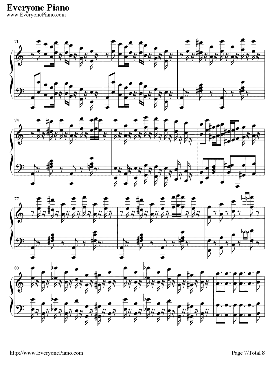 幽灵盛典2钢琴谱-Brandy-劲乐团的主题曲7