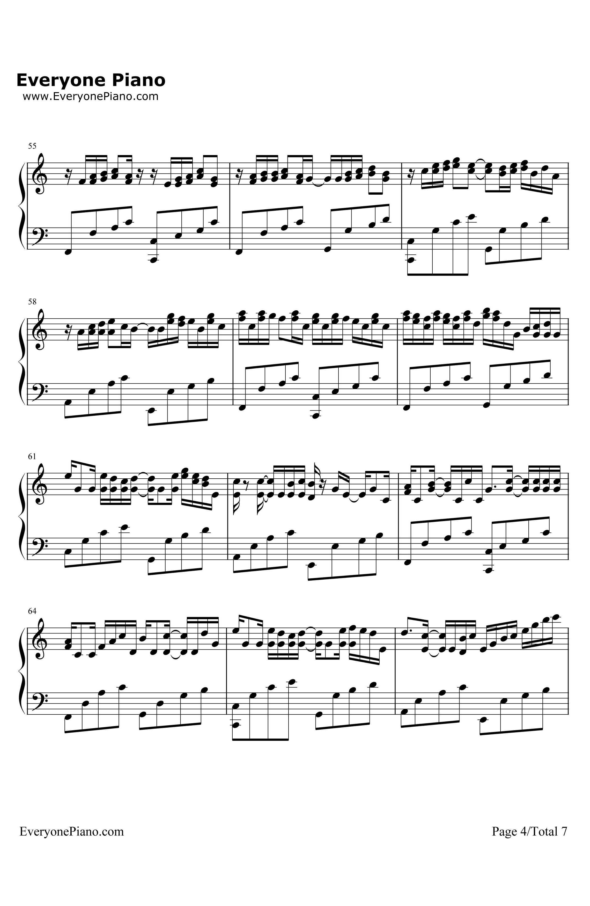 c大调卡农钢琴谱-帕赫贝尔-带力度版4