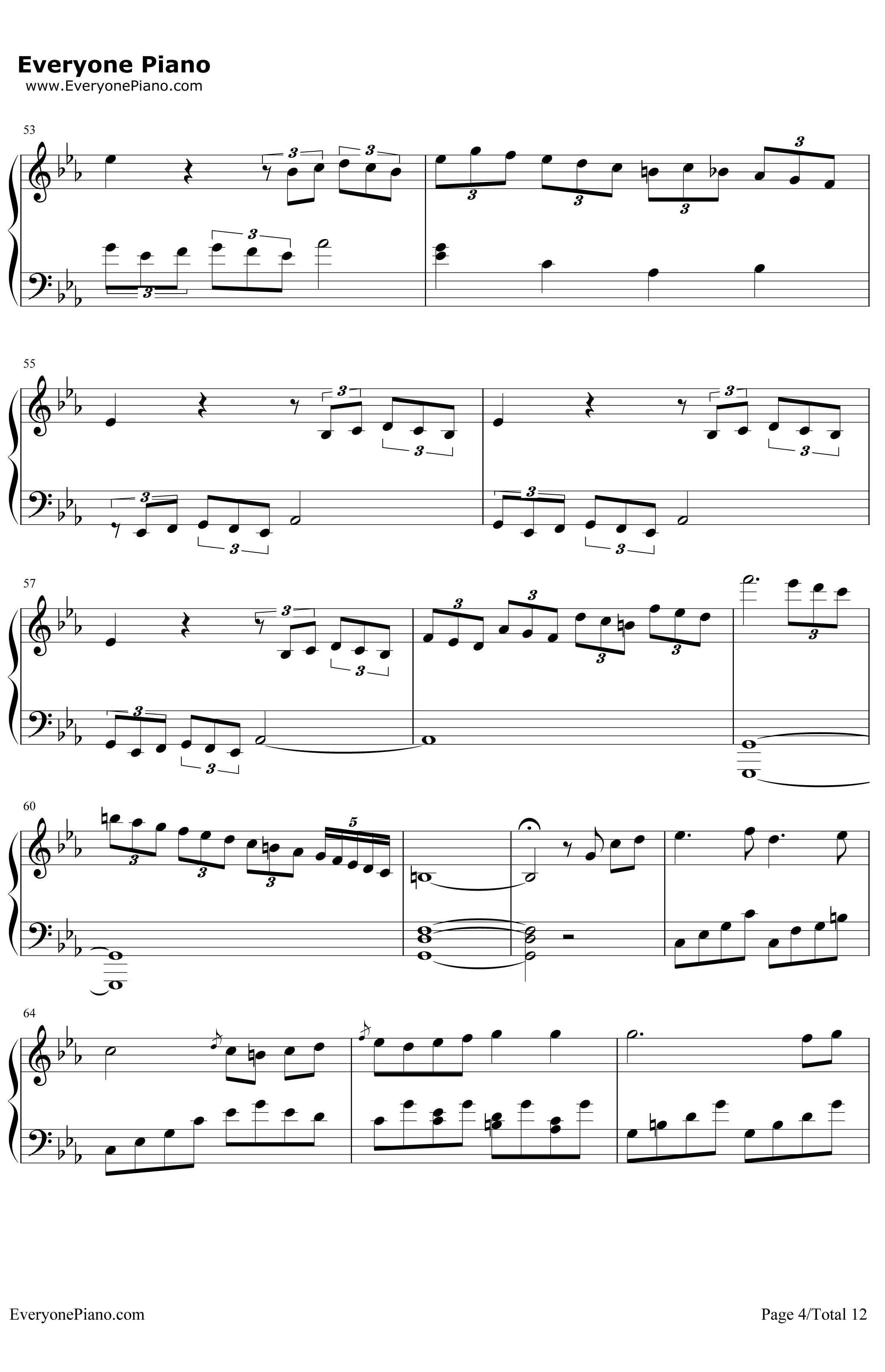 悲怆钢琴谱-贝多芬-贝多芬-c小调第八钢琴奏鸣曲第三乐章4