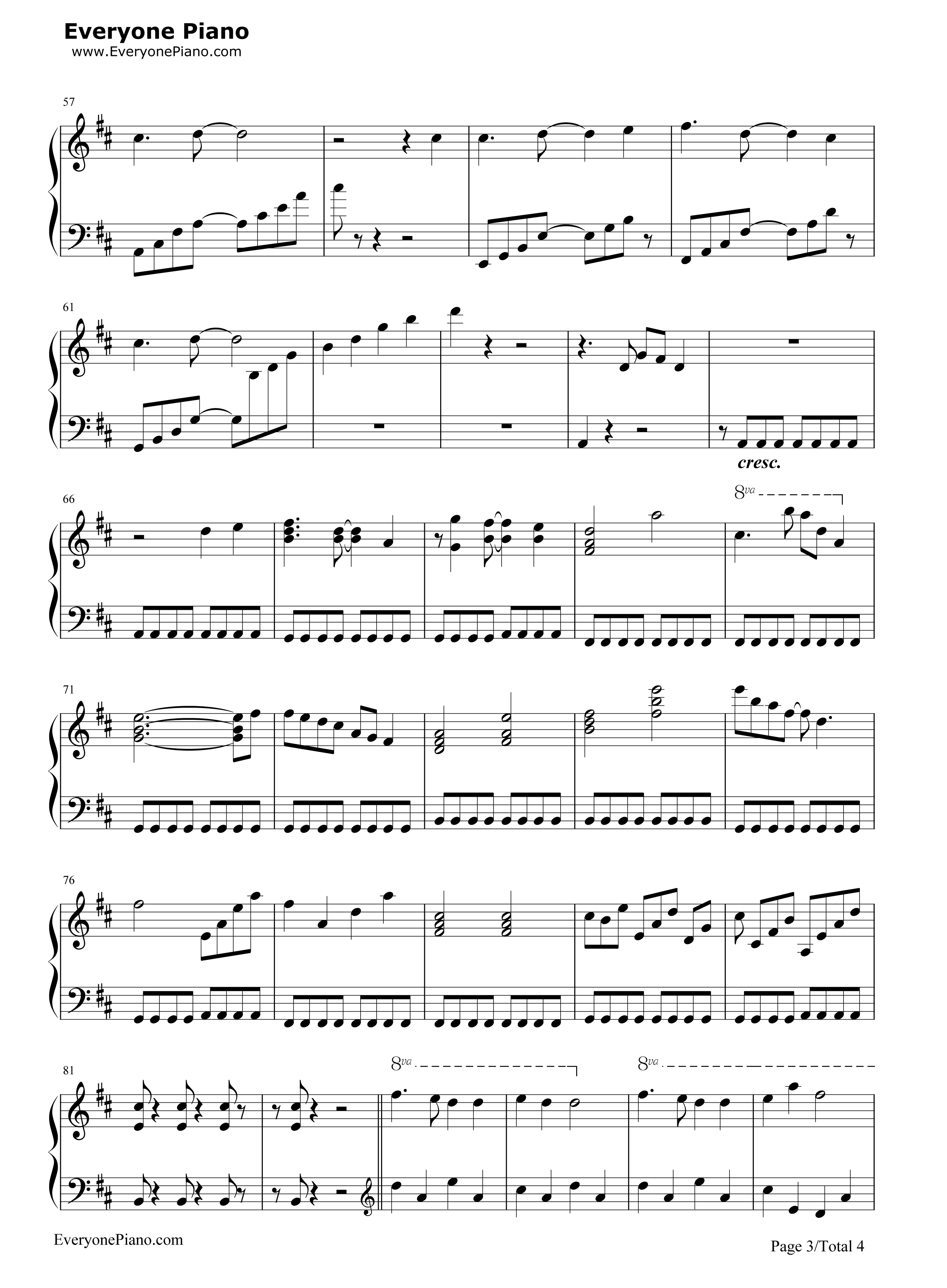 メルト（Melt）钢琴谱-初音ミク3