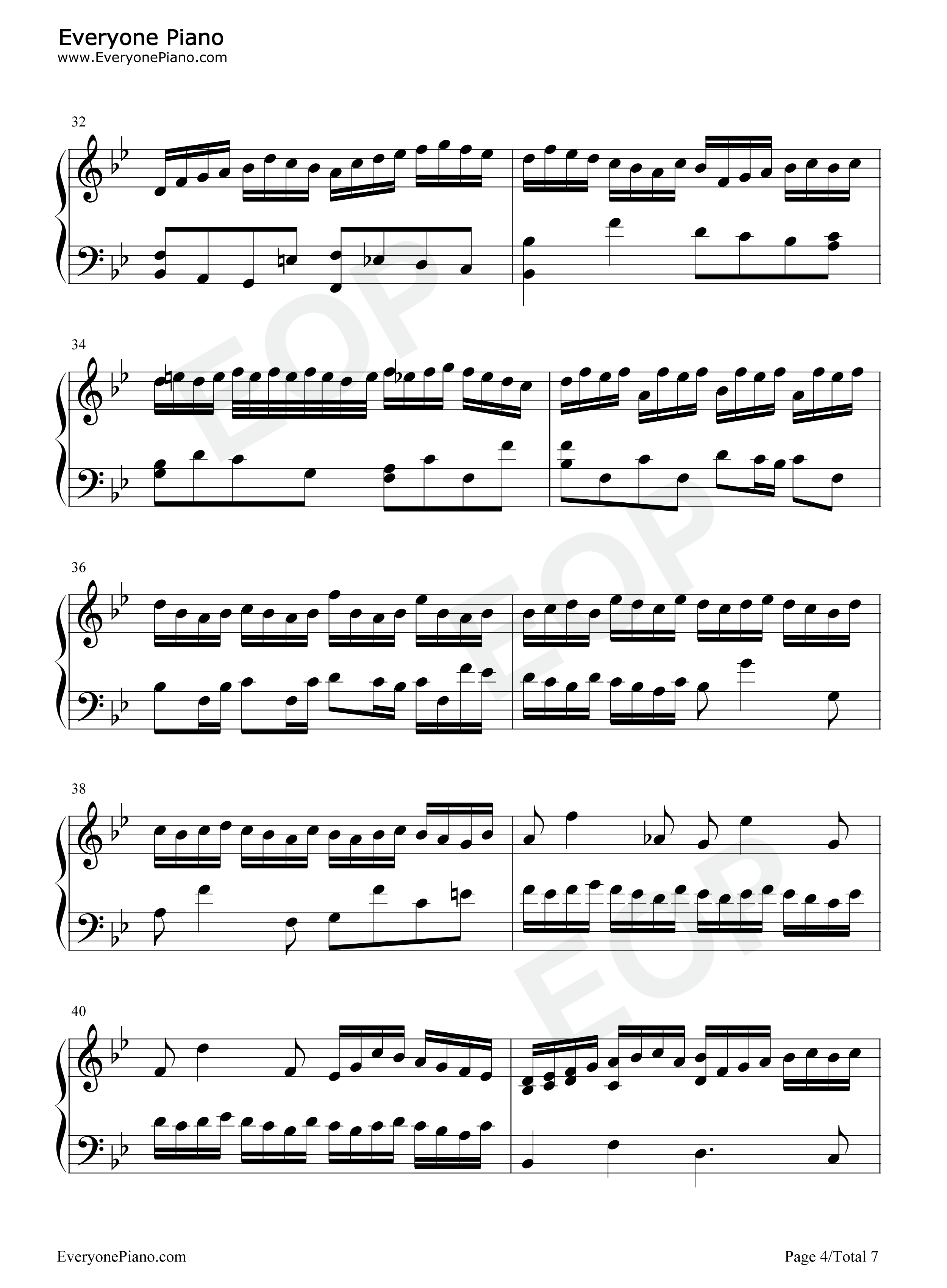 巴赫の赋格作品第578首钢琴谱-巴赫4
