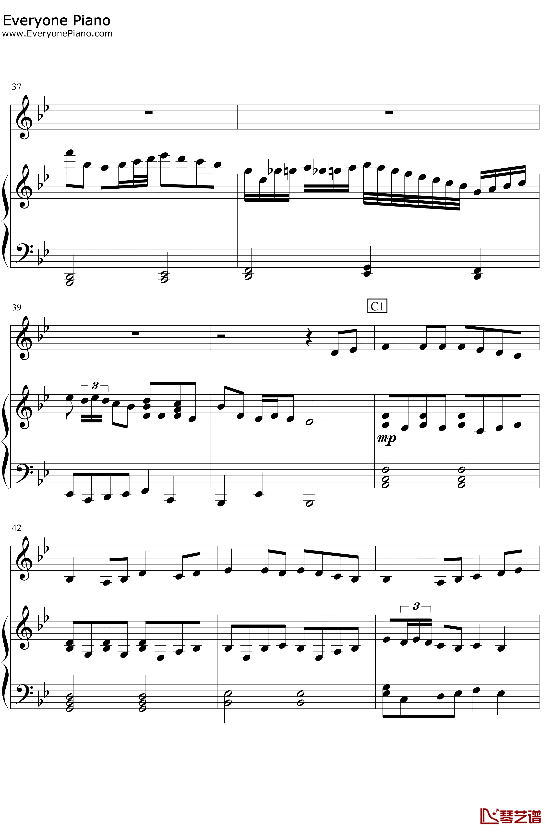 时光机钢琴谱-五月天-纯钢琴弹唱版5