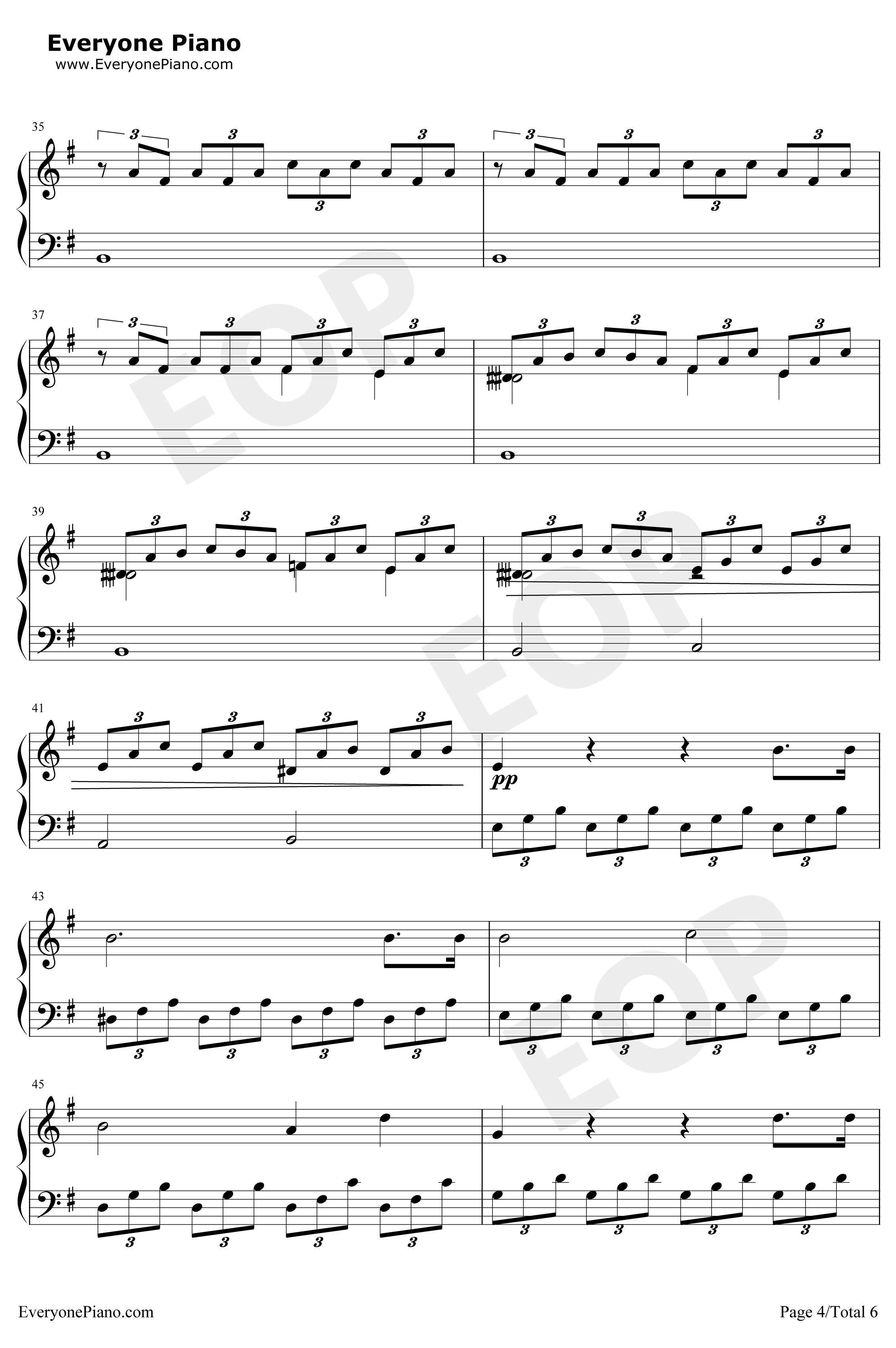 月光奏鸣曲钢琴谱-贝多芬4