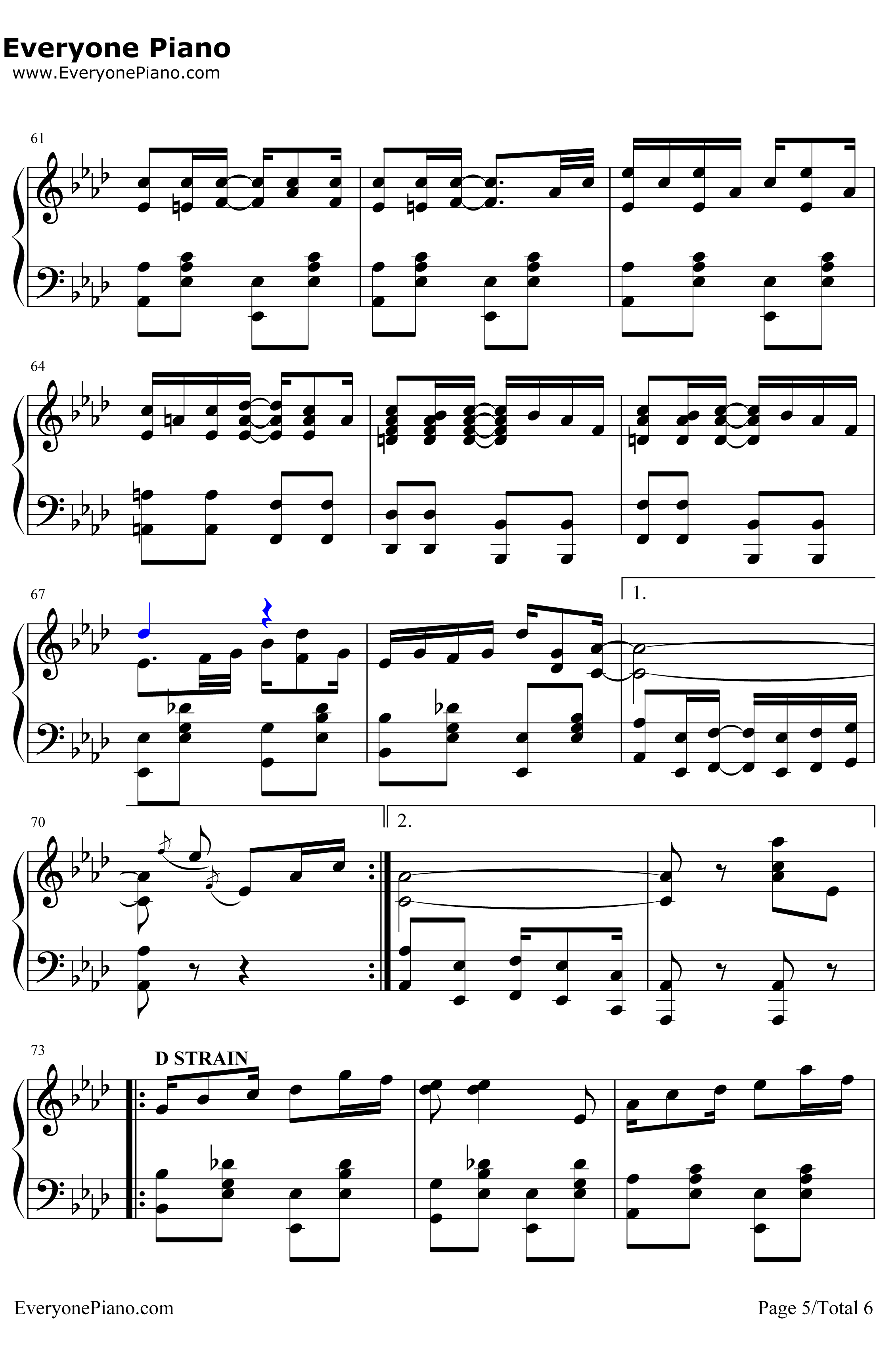Peacherine Rag钢琴谱-ScottJoplin-海上钢琴师OST5