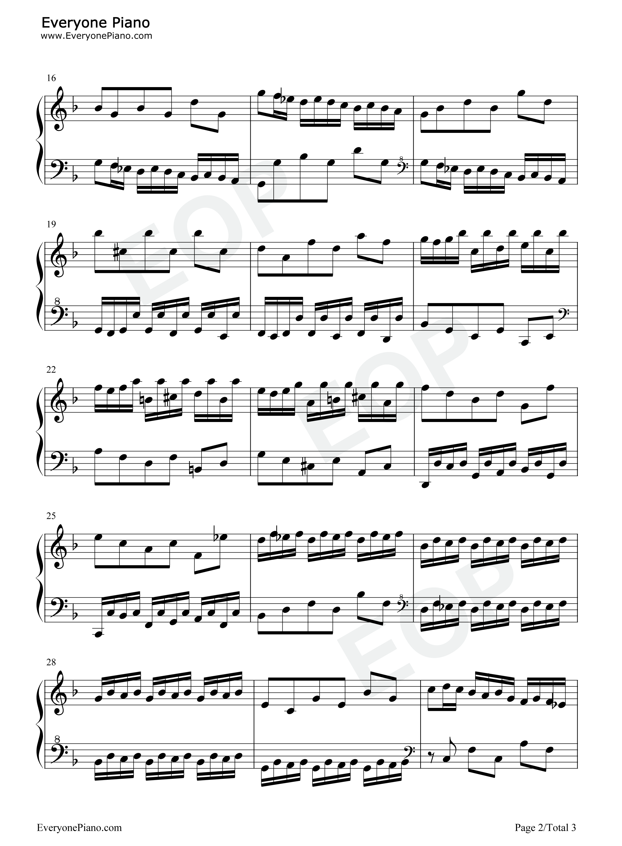 二部创意曲钢琴谱-巴赫2