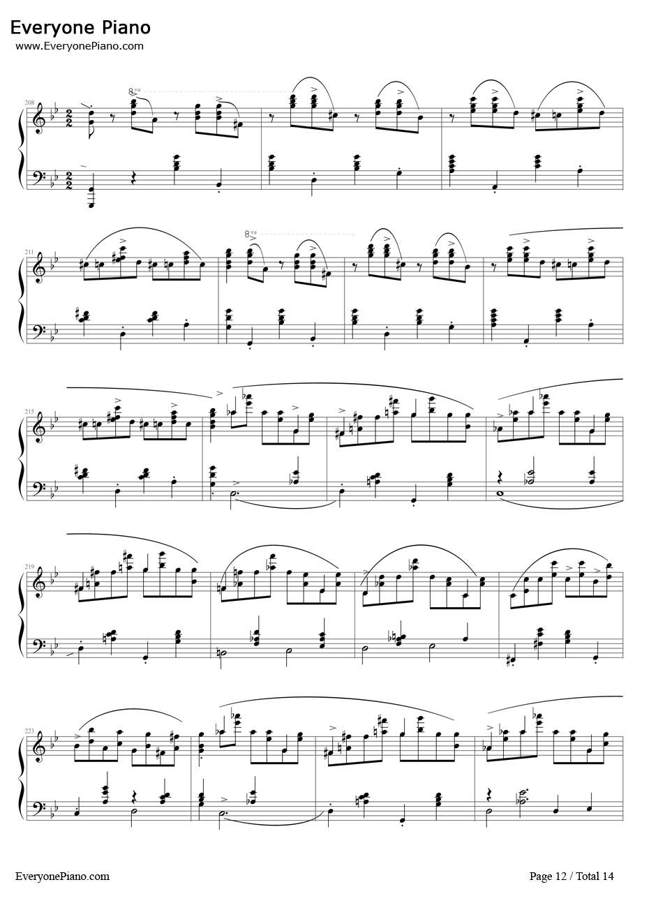 G小调第一叙事曲钢琴谱-肖邦12