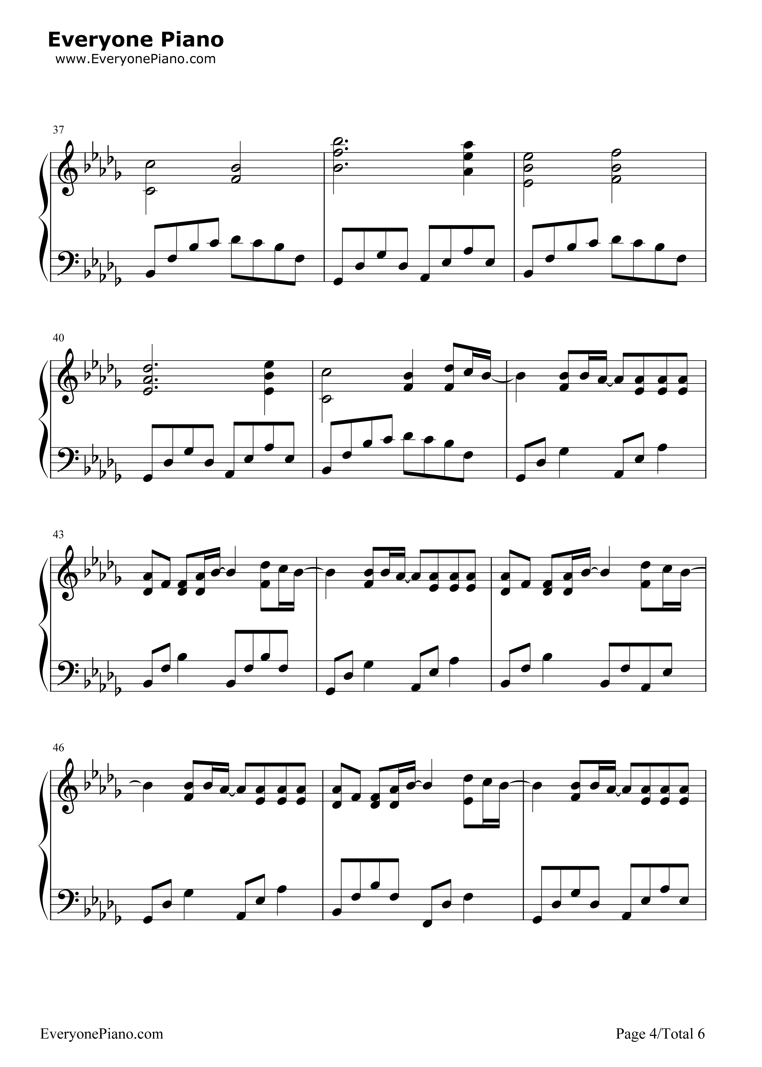 M钢琴谱-滨崎步4