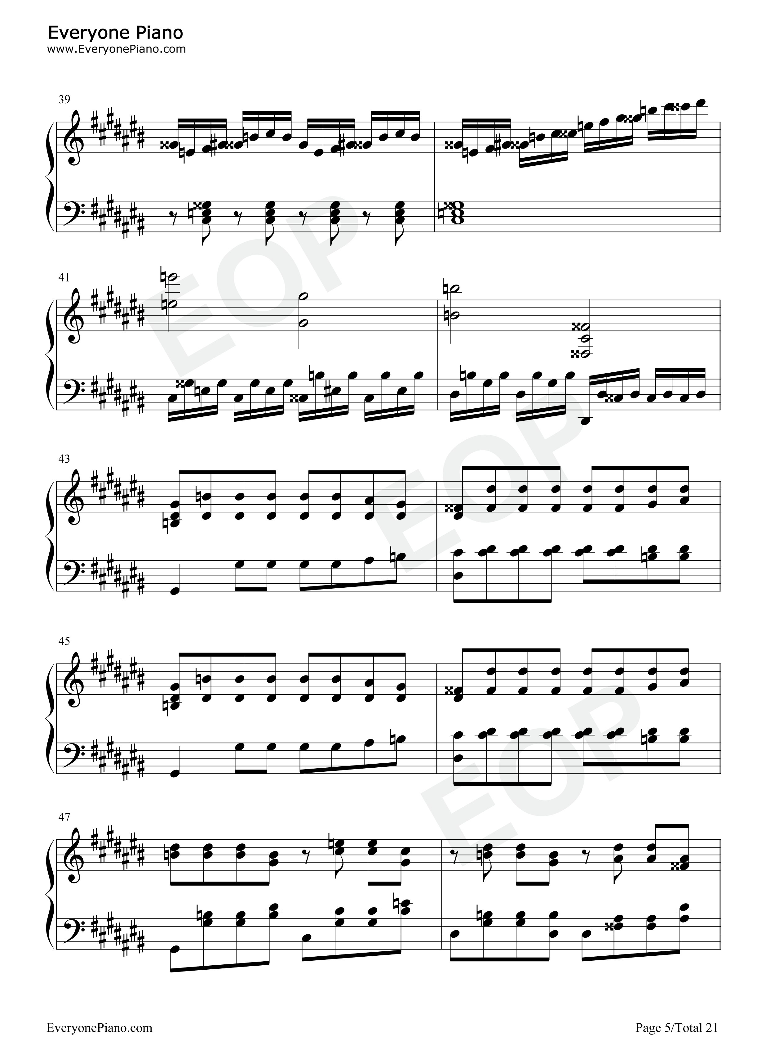 月光奏鸣曲第三乐章钢琴谱-贝多芬5