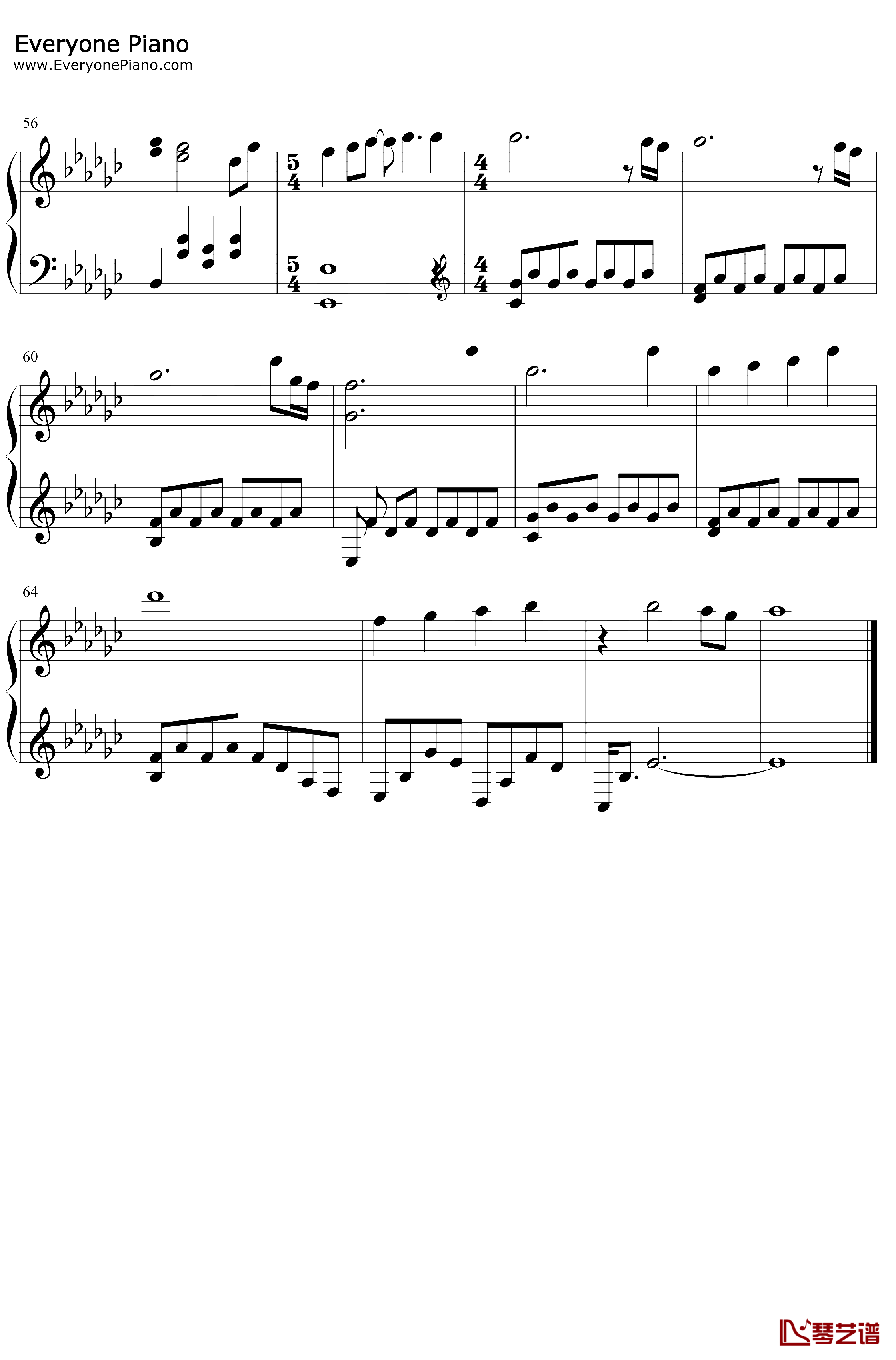 sign钢琴谱-Chouchou -纯音乐4
