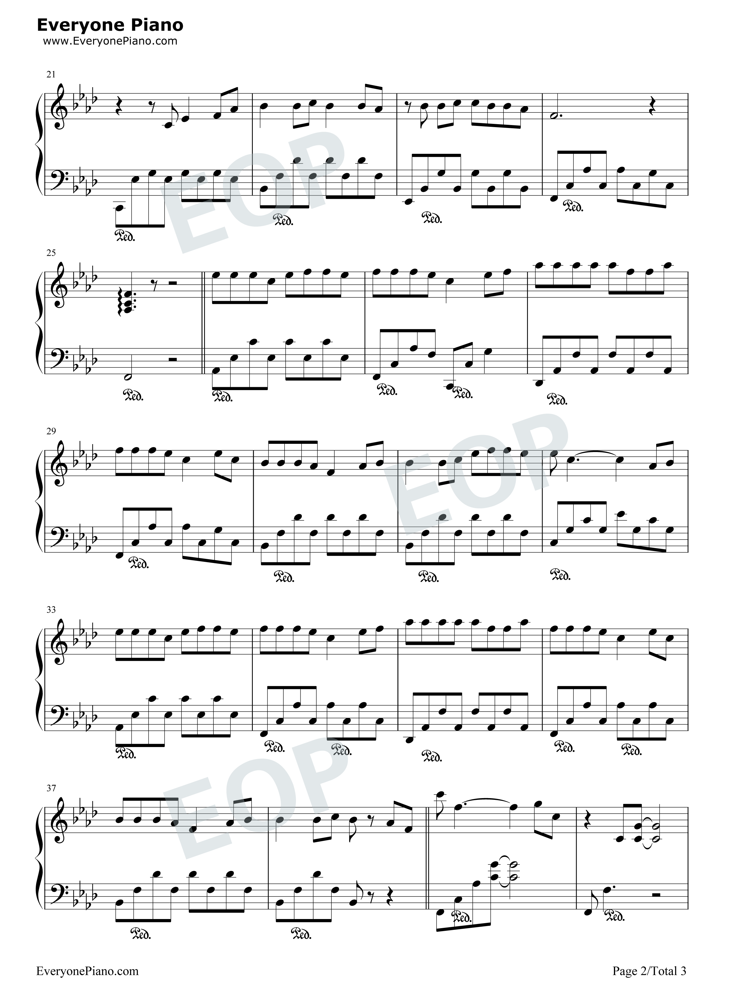 西海情歌钢琴谱-降央卓玛 刀郎2