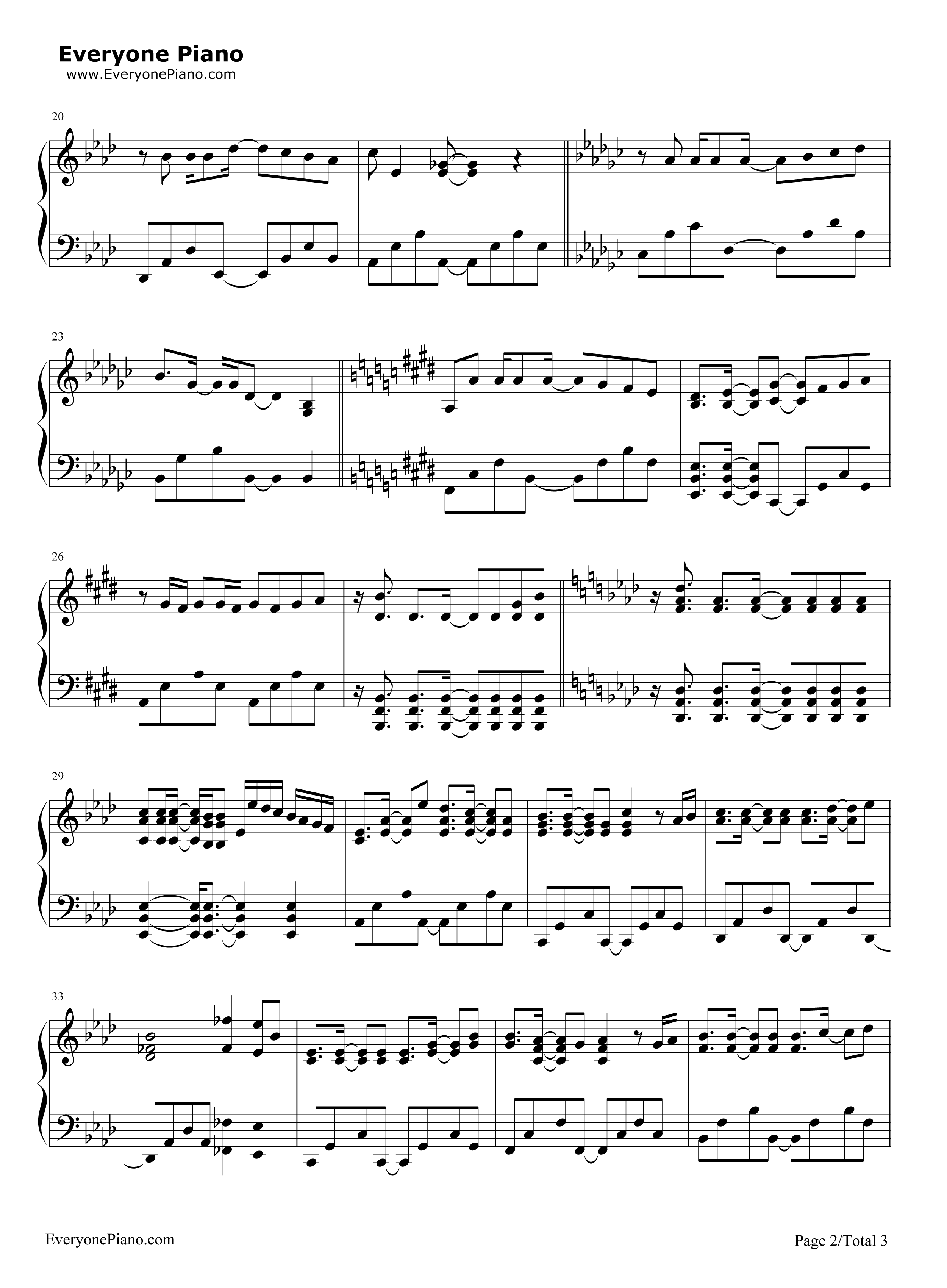 青空のラプソディ 钢琴谱-Fhána2