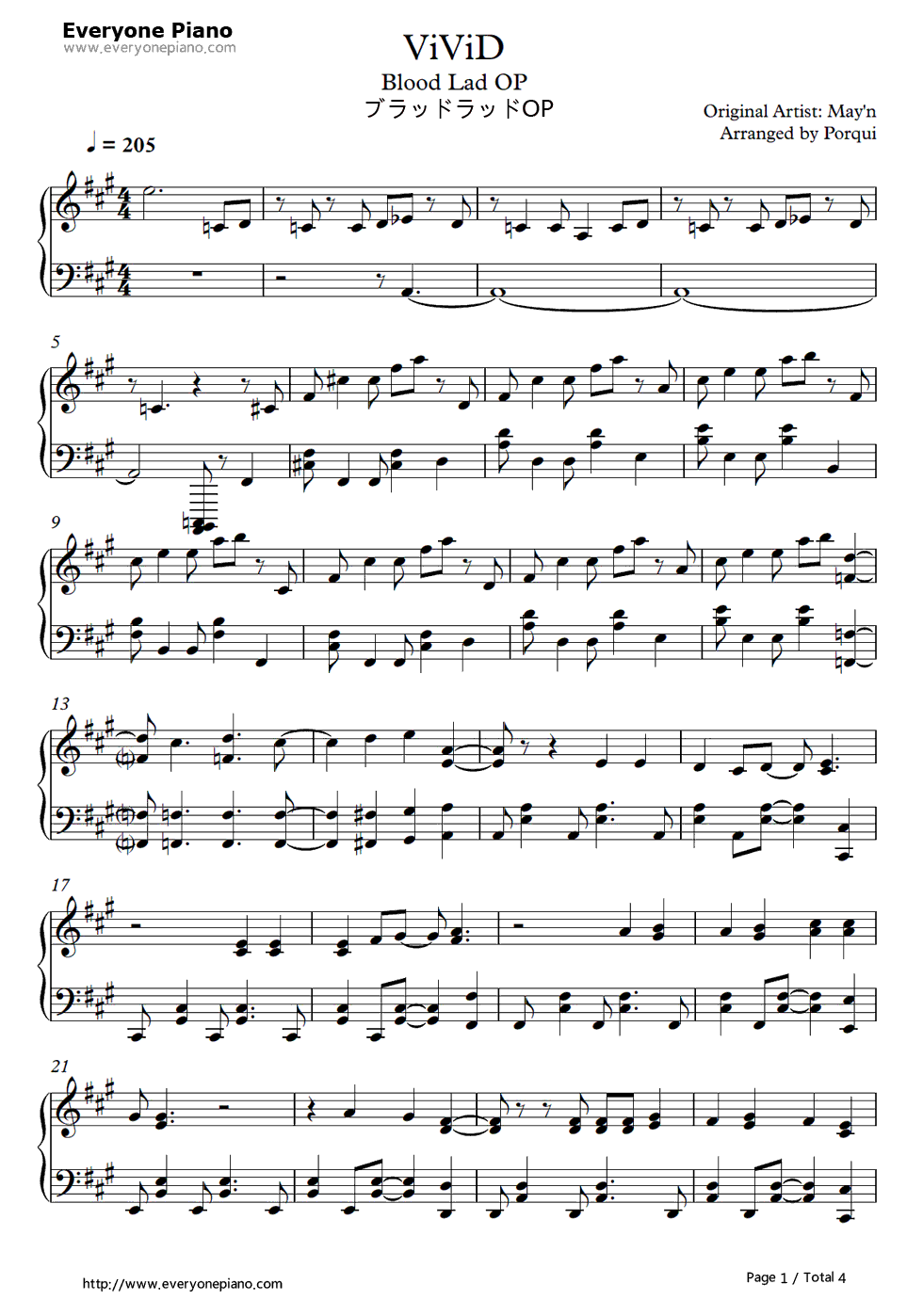 ViViD钢琴谱-May'n1
