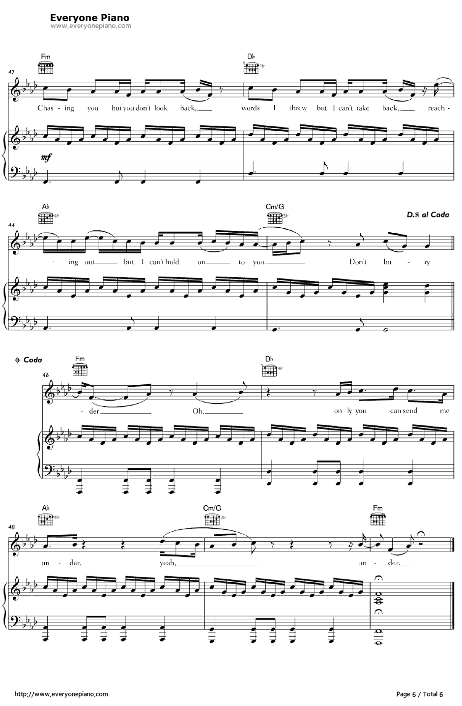 Under钢琴谱-AlexHepburn6