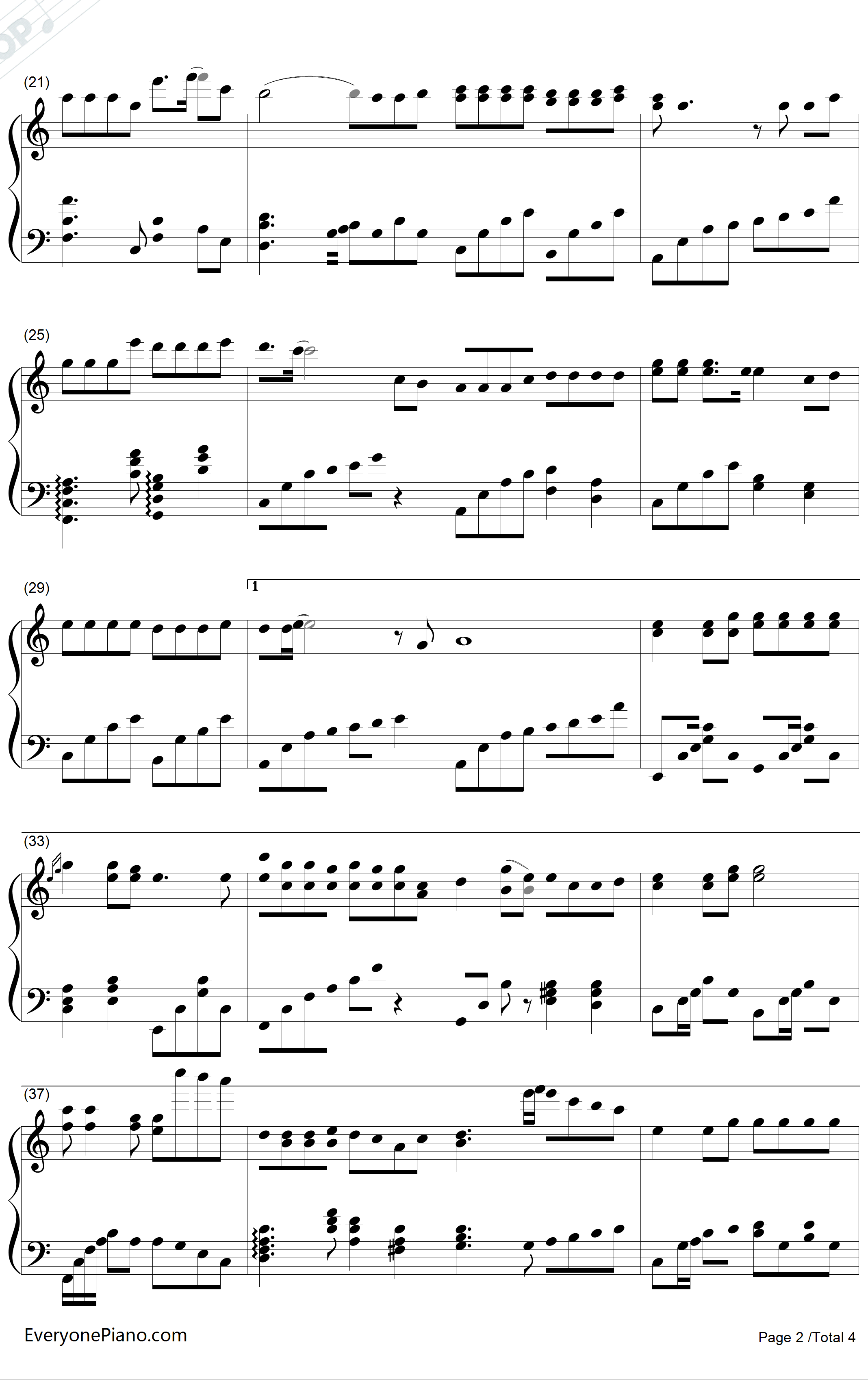 白狐钢琴谱-陈瑞-完美版2