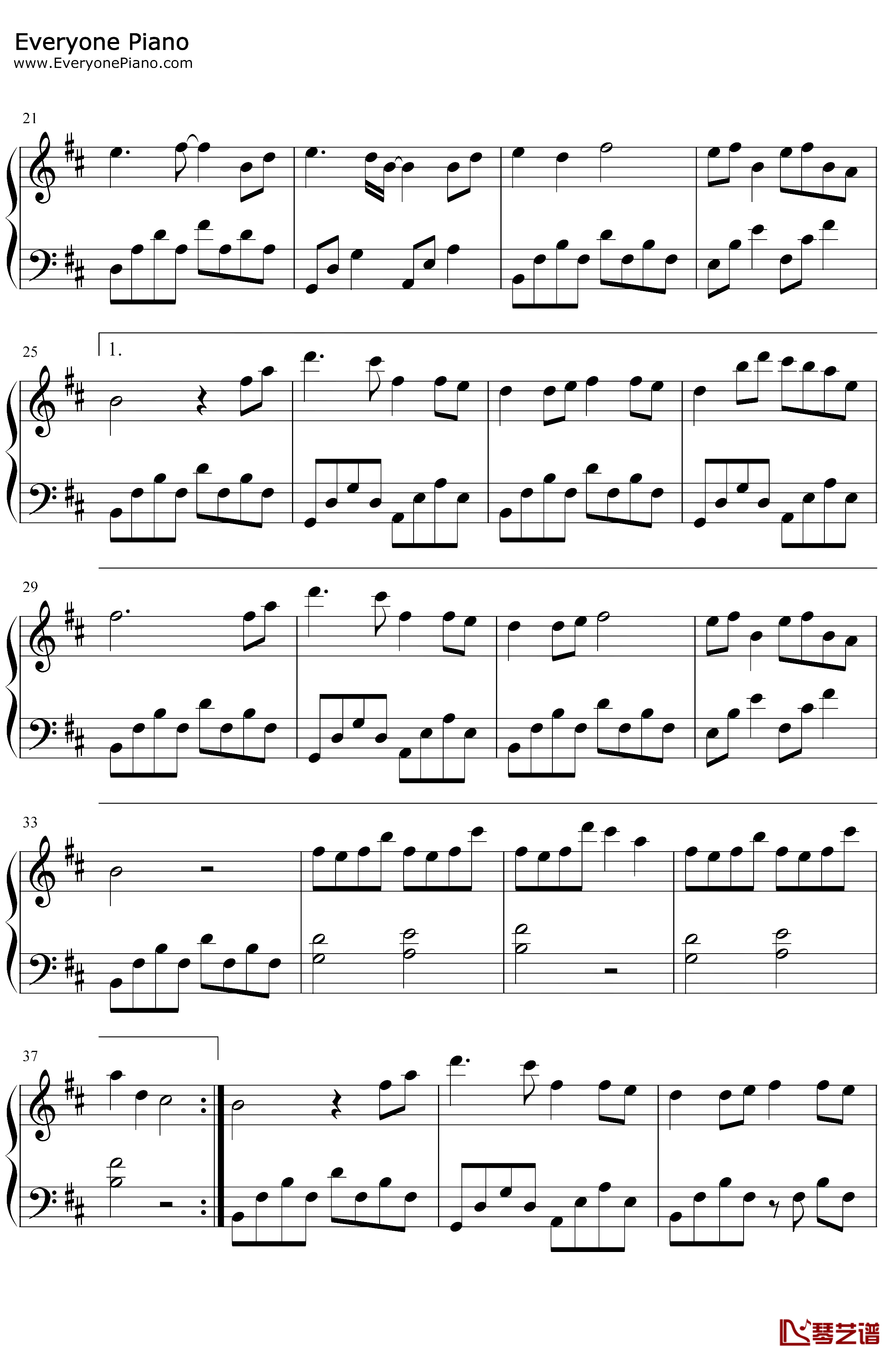 大鱼钢琴谱-周深-简单完整版2