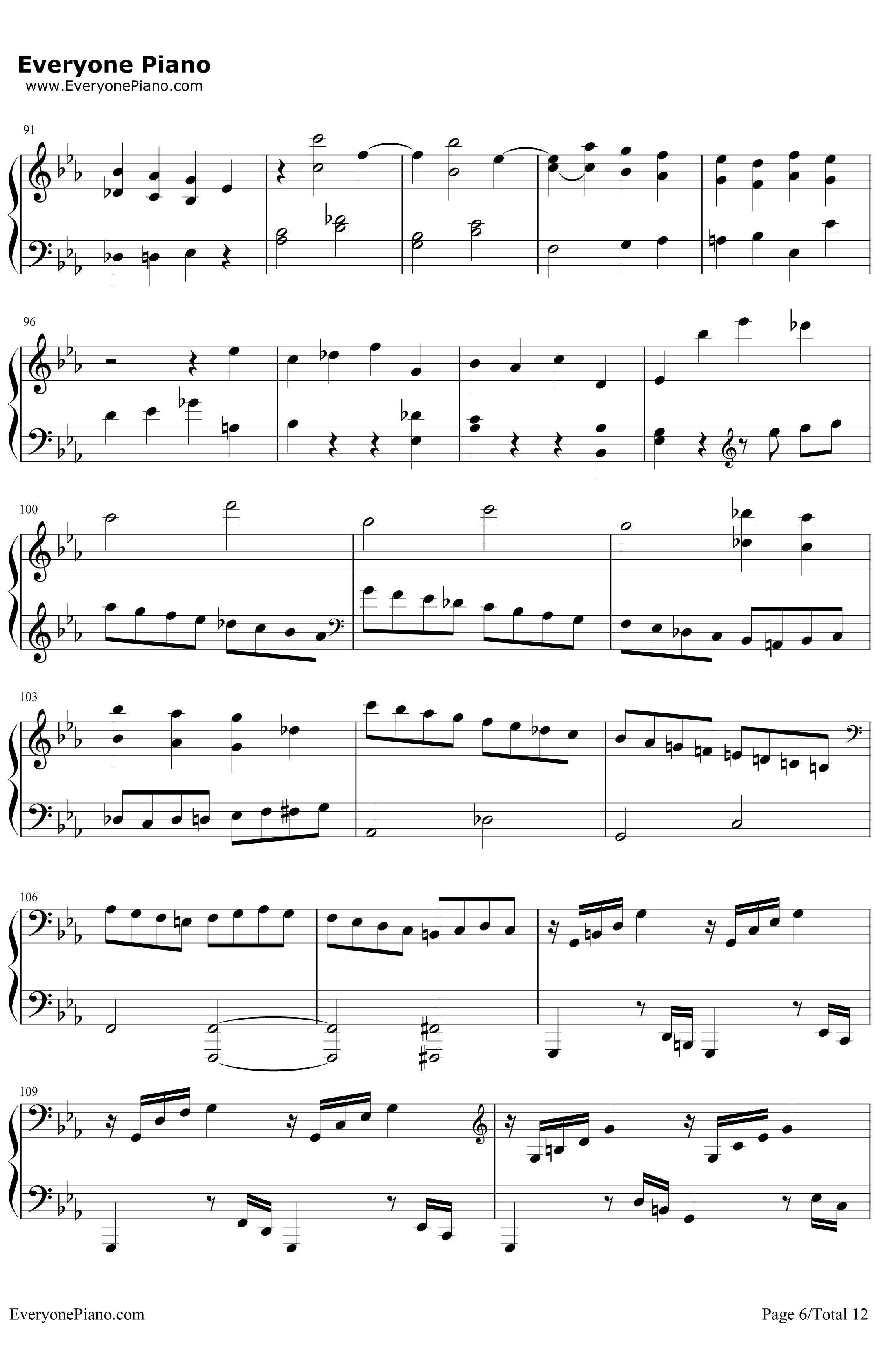 悲怆钢琴谱-贝多芬-贝多芬-c小调第八钢琴奏鸣曲第三乐章6