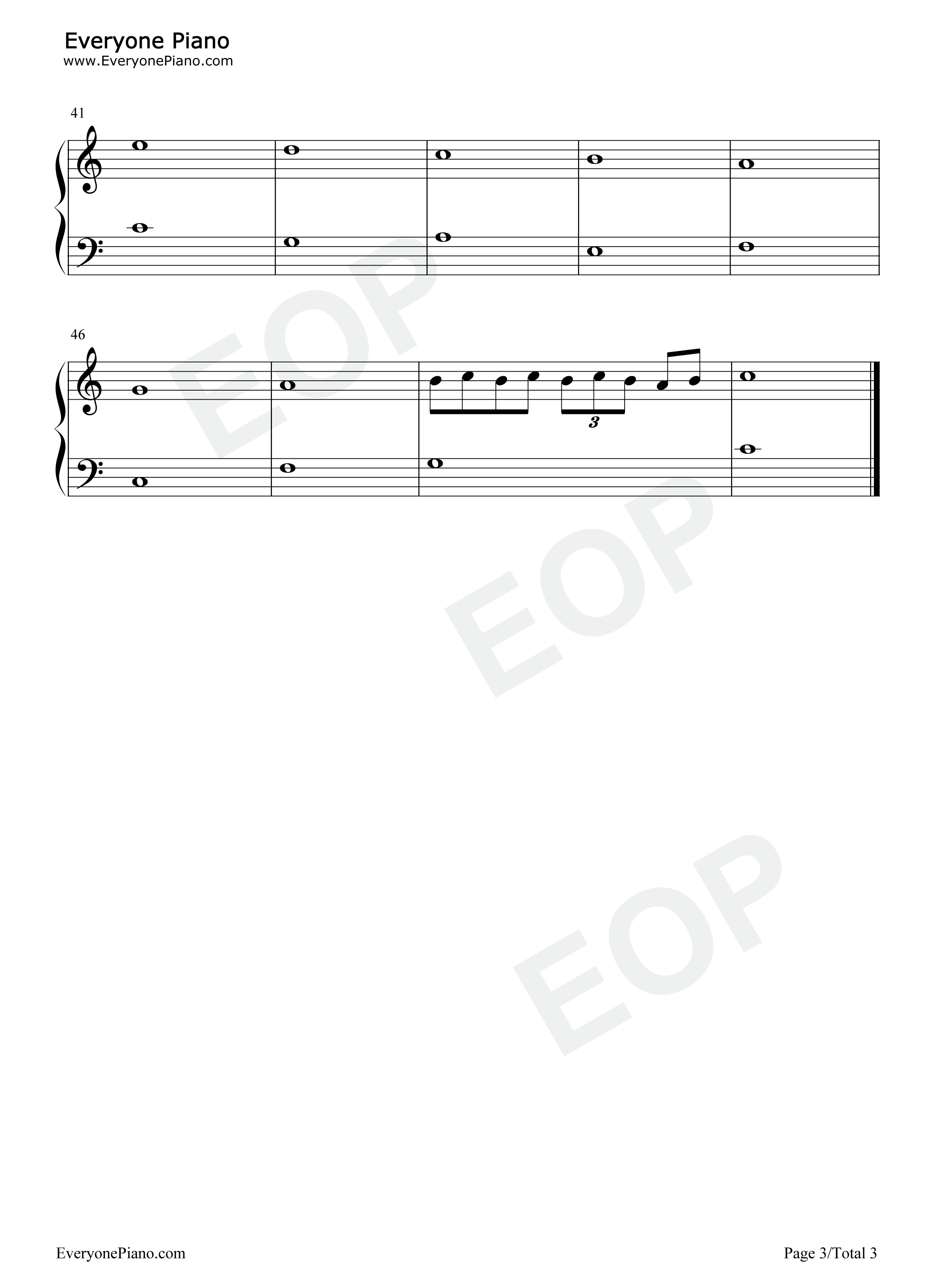 卡农 Canon钢琴谱-EOP3
