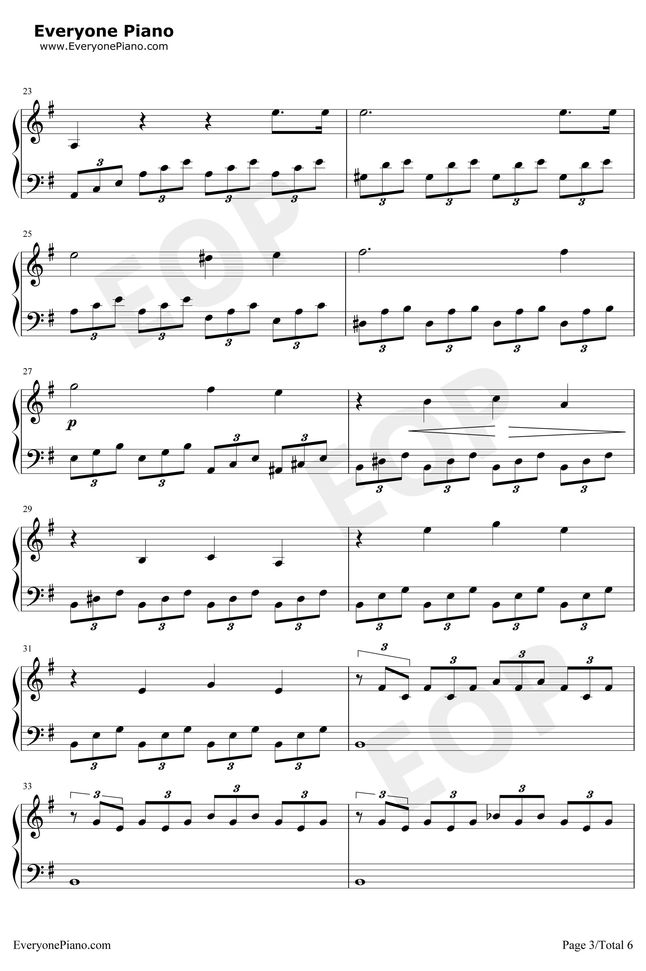 月光奏鸣曲钢琴谱-贝多芬3