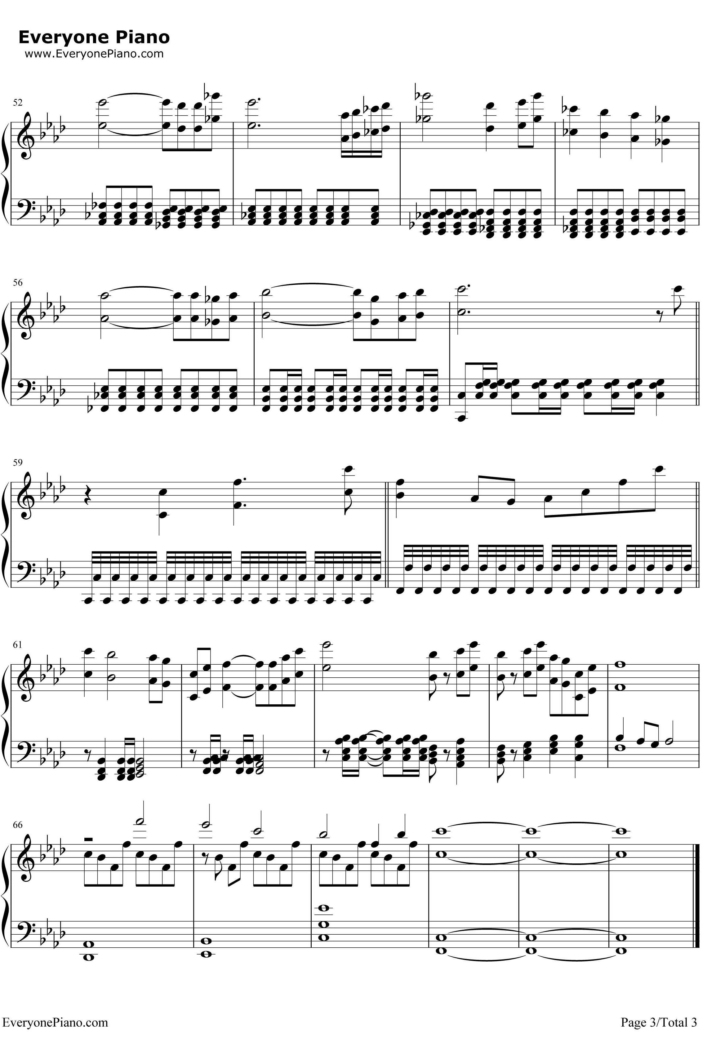 阿西达卡战记钢琴谱-久石让宫崎骏-《幽灵公主》开篇曲与结束曲3