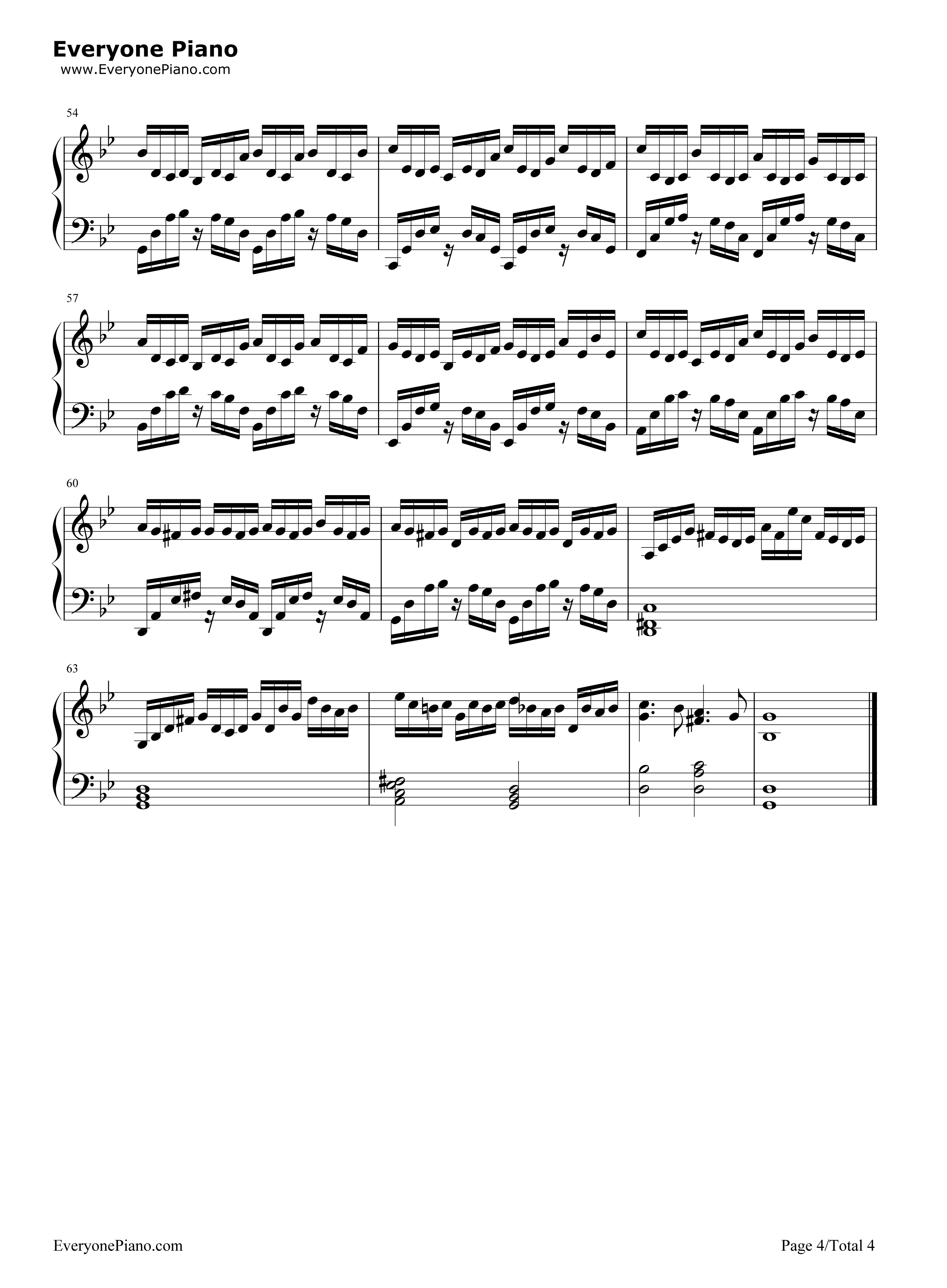 g小调的巴赫钢琴谱-巴赫4