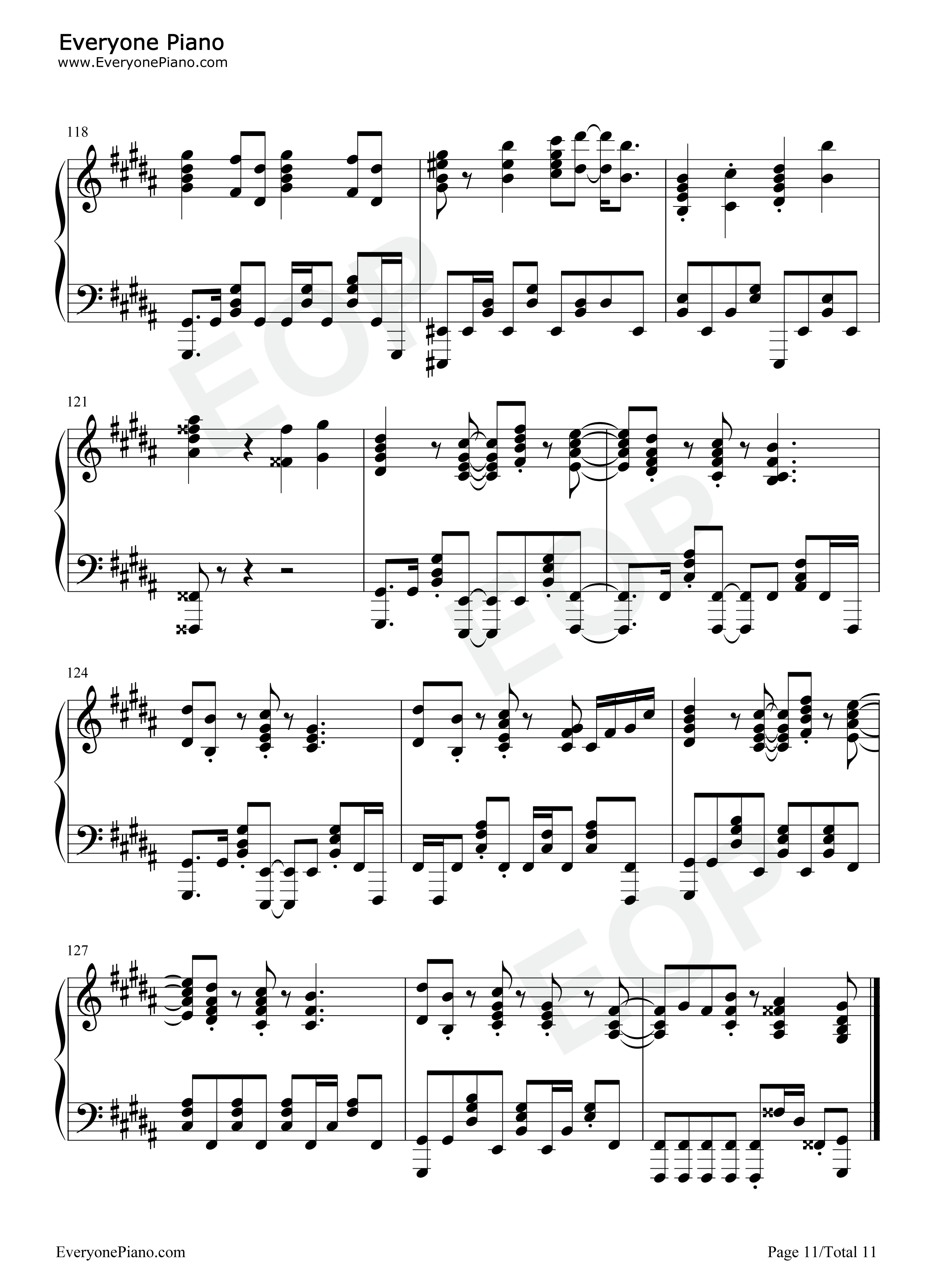 残響散歌钢琴谱-Aimer11