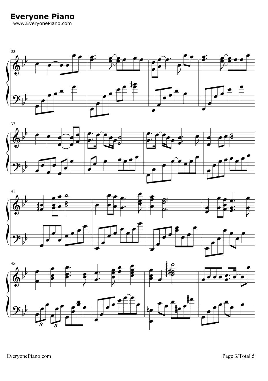 我愿意钢琴谱-王菲-完整版3