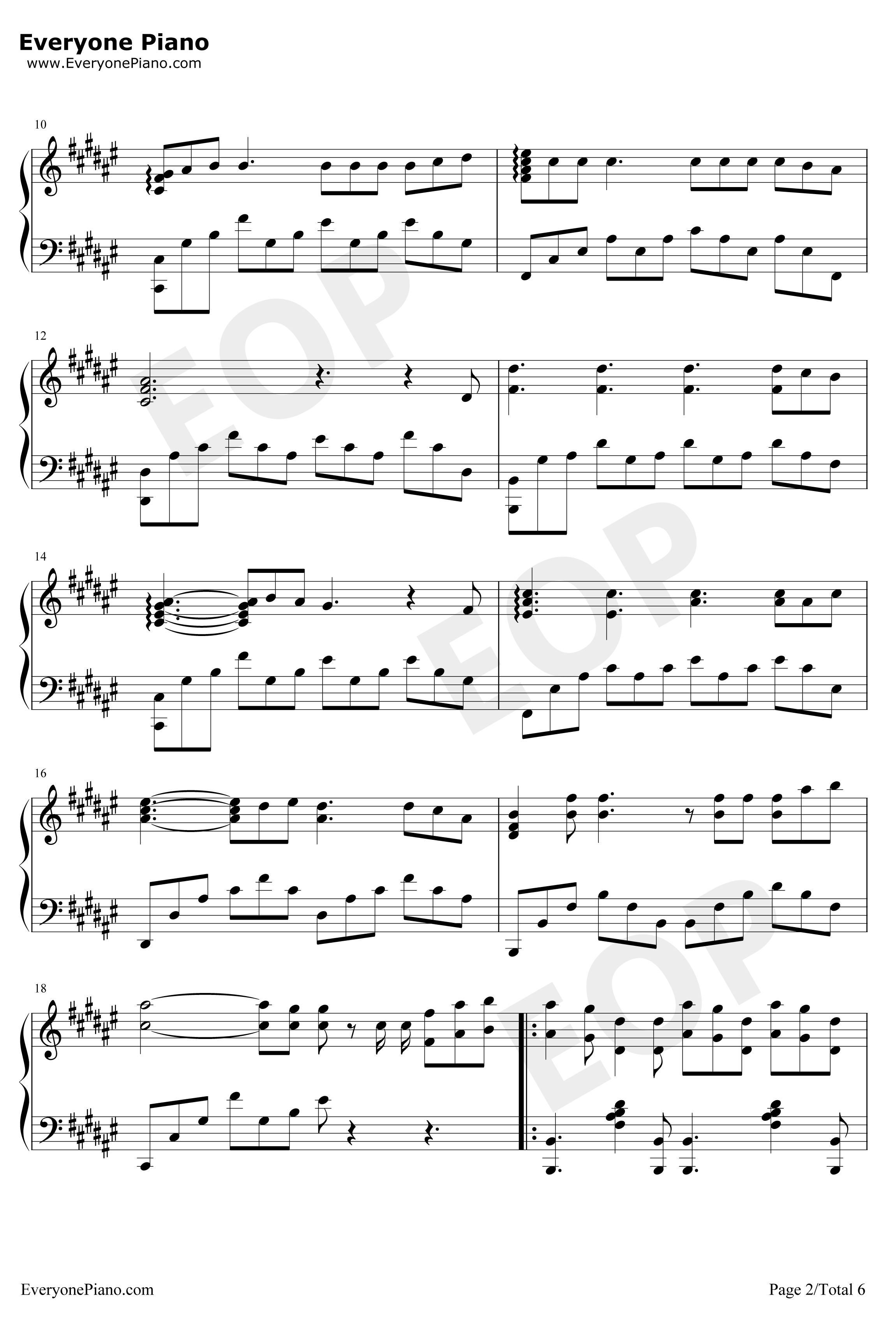 Wonderful U钢琴谱-AGA-完美独奏版2