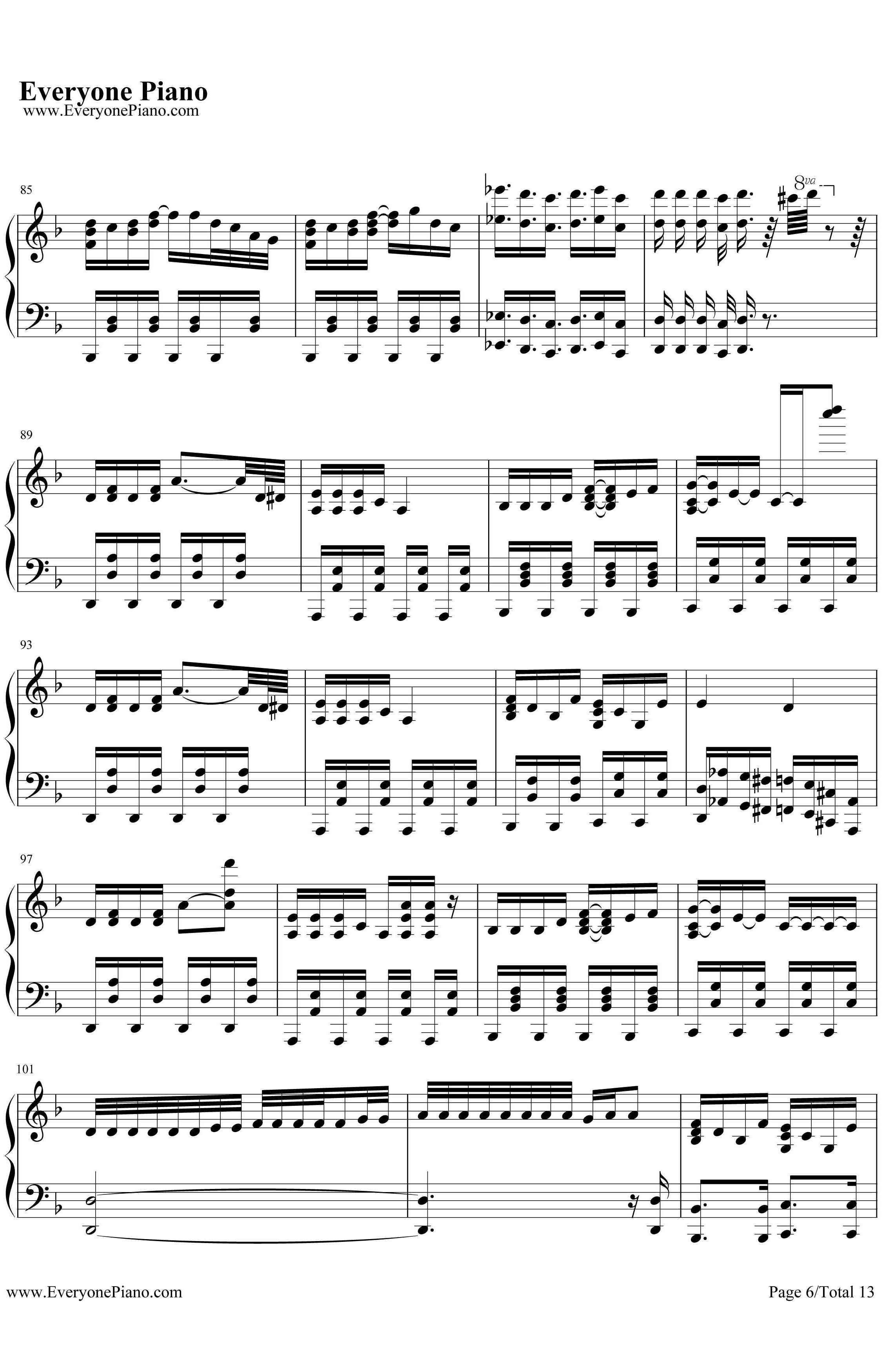 琪露诺的完美算术教室钢琴谱-藤咲かりん-東方紅魔鄉6