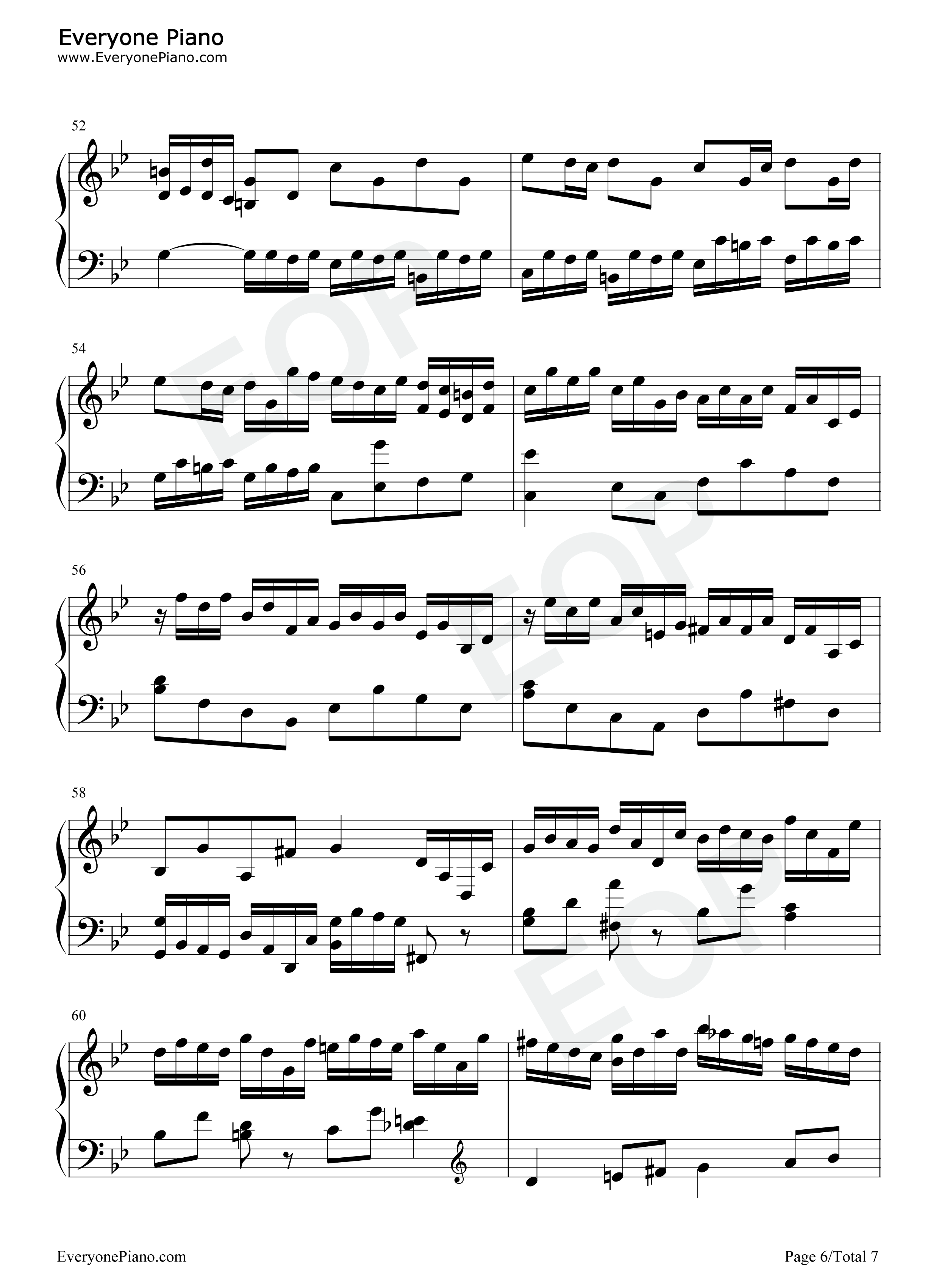 巴赫の赋格作品第578首钢琴谱-巴赫6