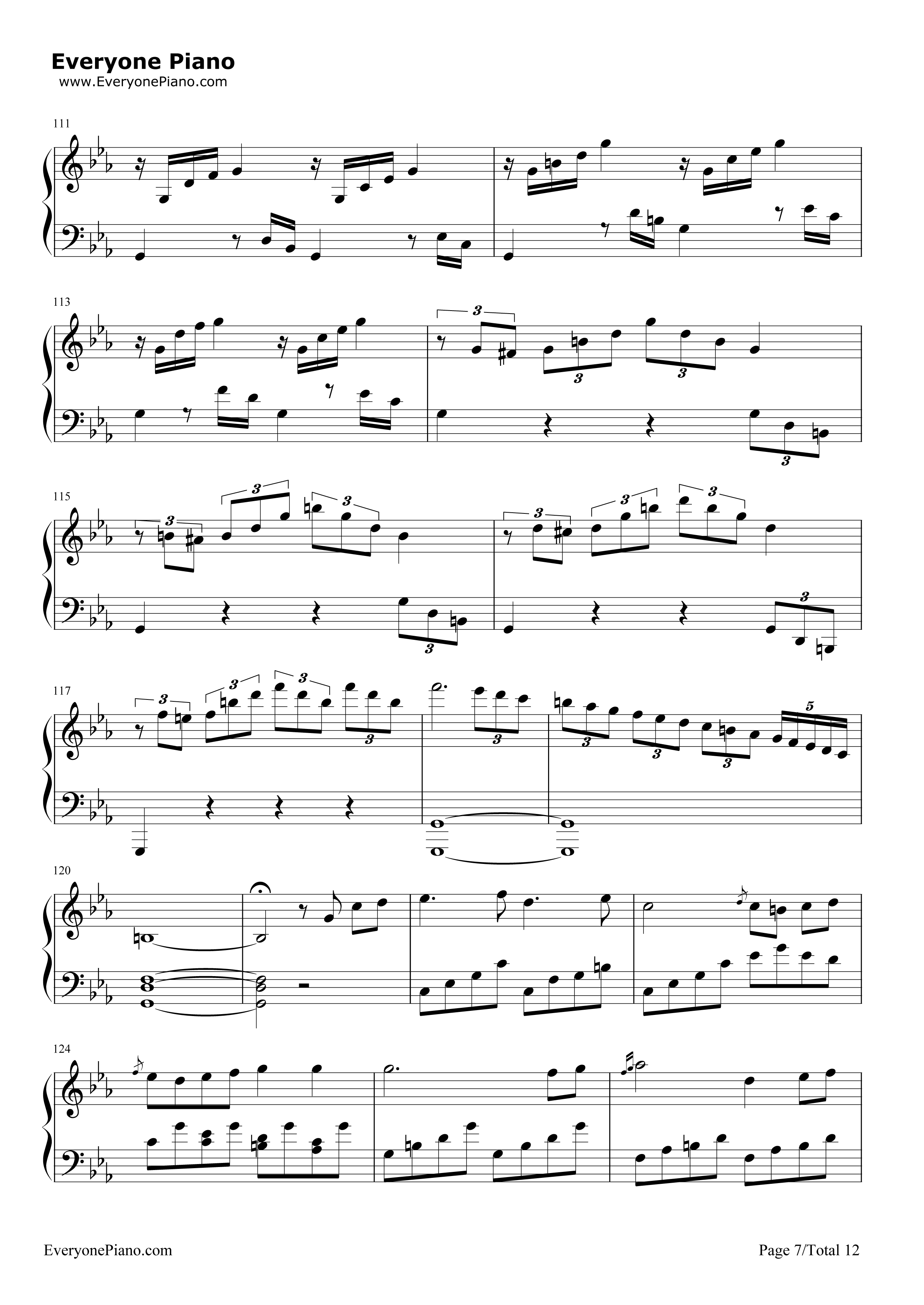 悲怆钢琴谱-贝多芬7