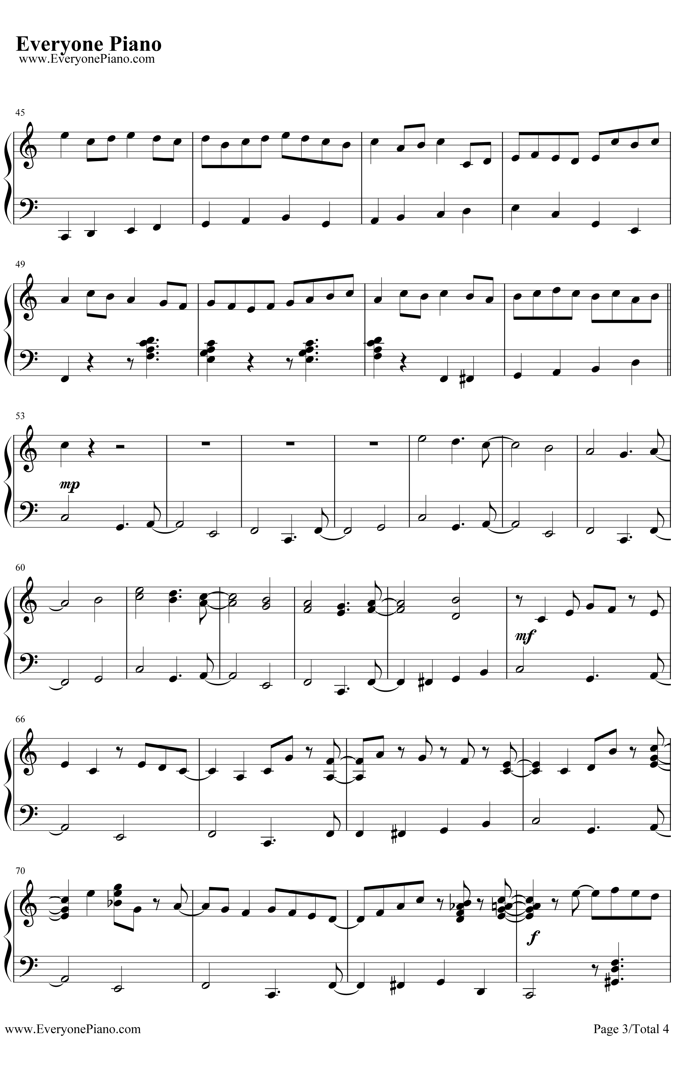 卡农钢琴谱-帕海贝尔-爵士版3