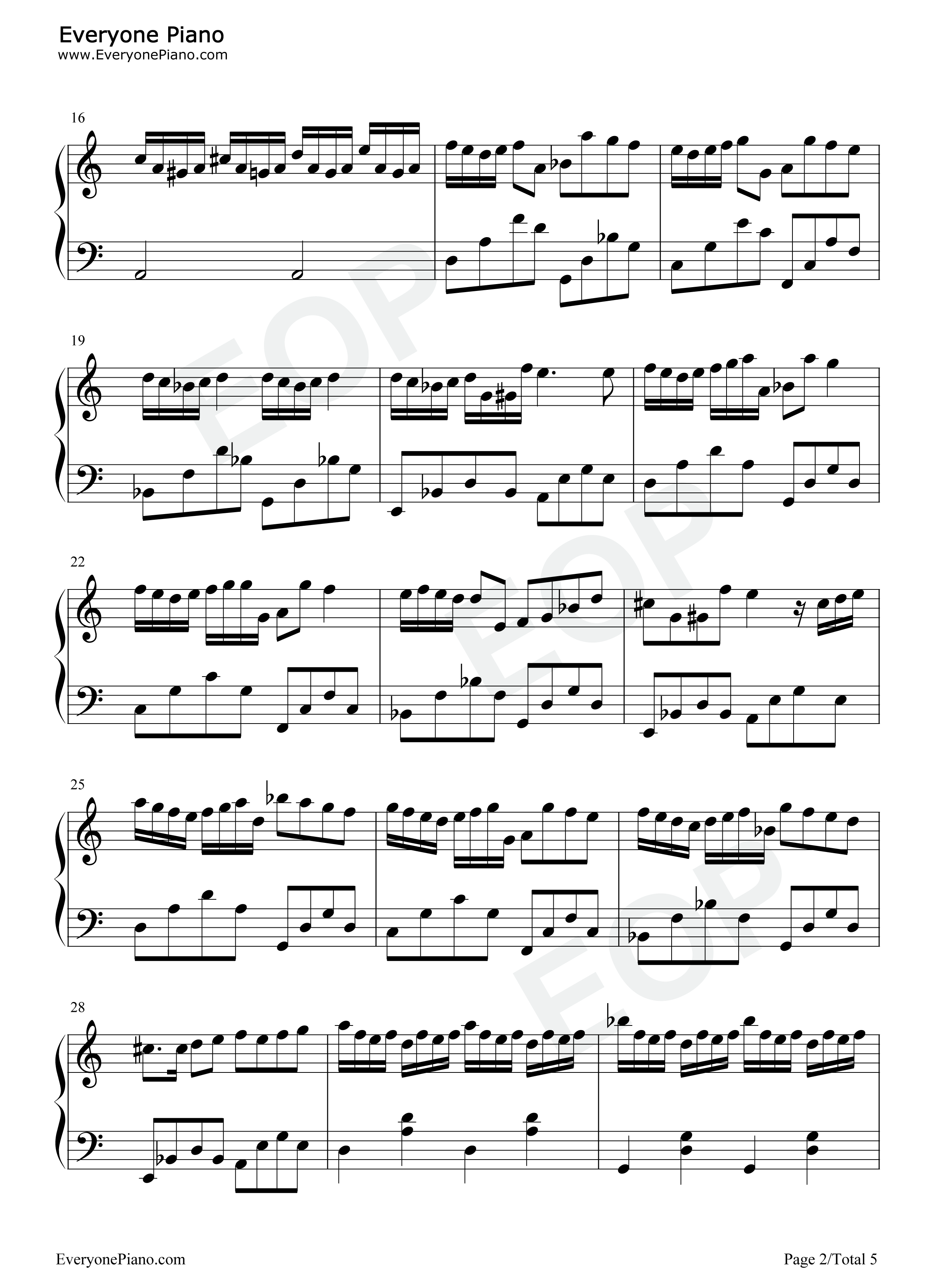 g小调巴赫钢琴谱-巴赫2