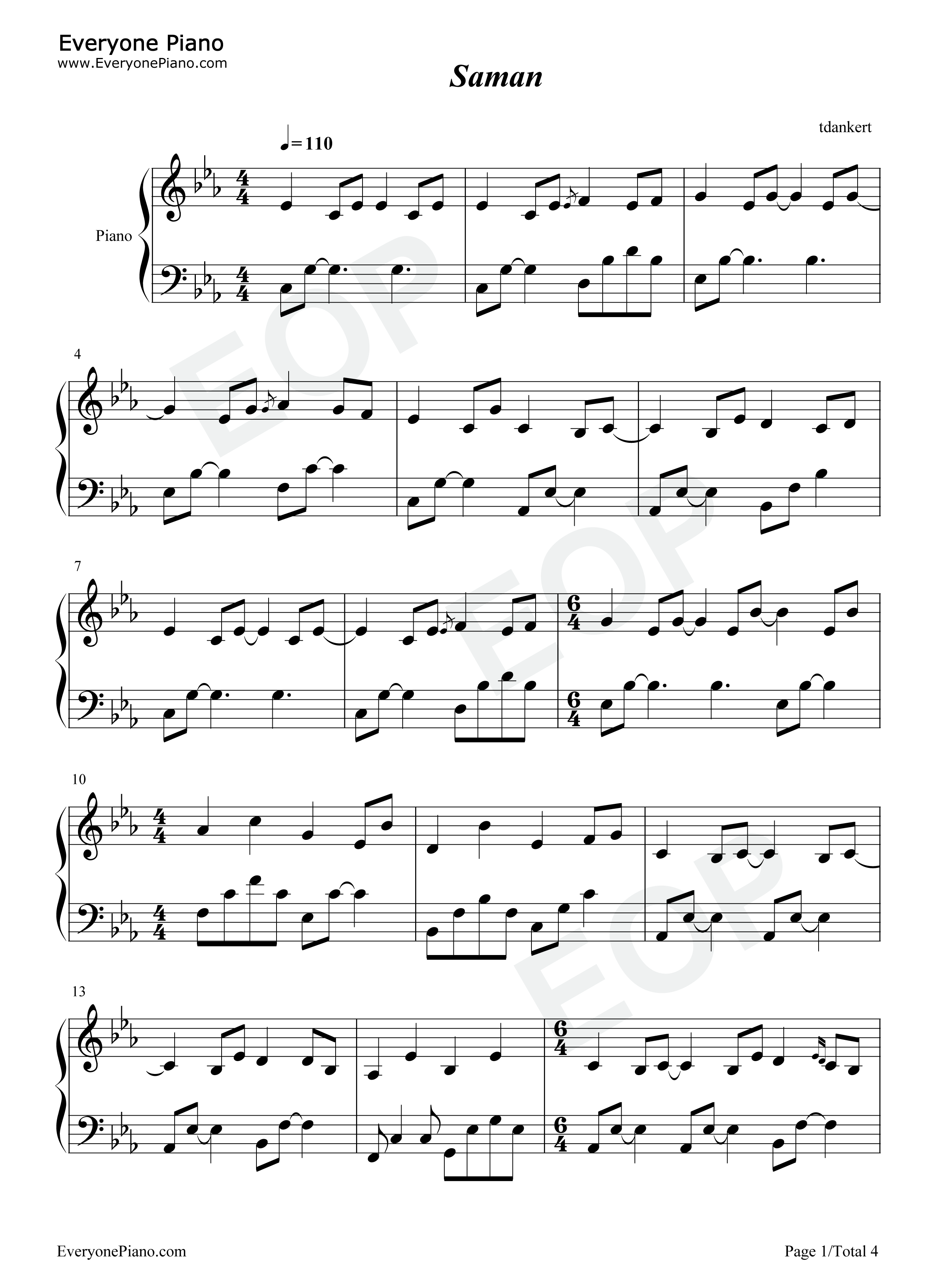 Saman钢琴谱-Ólafur Arnalds1