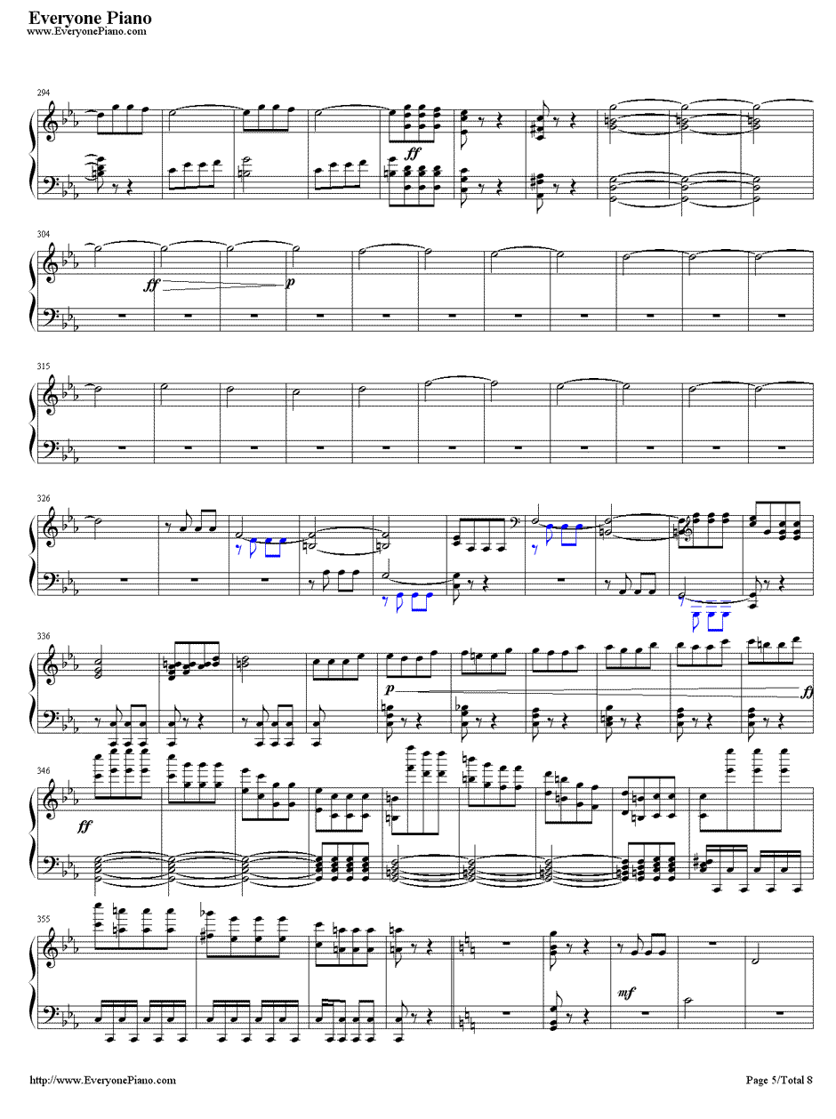 命运交响曲第一乐章钢琴谱-贝多芬5