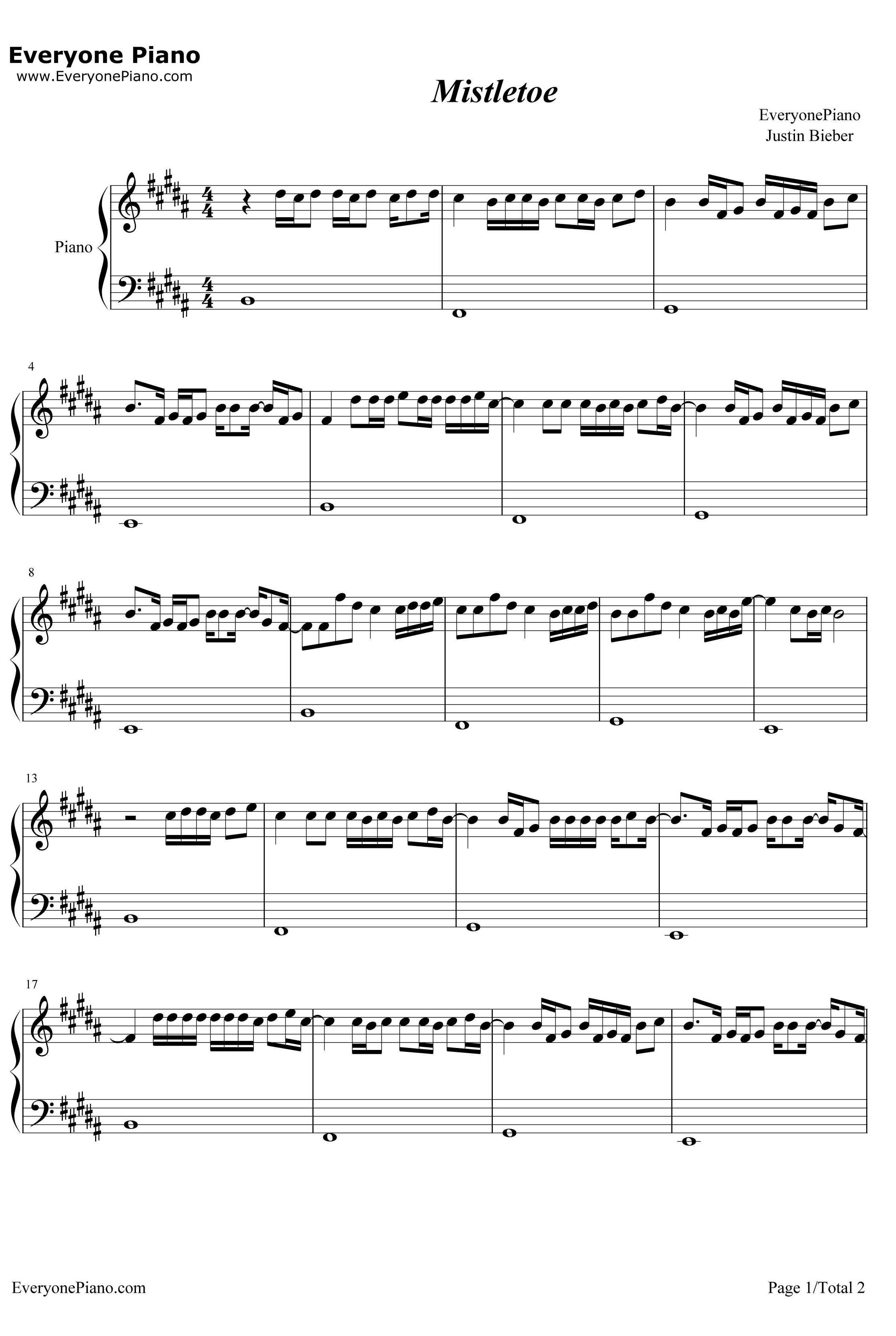 Mistletoe钢琴谱-JustinBieber1