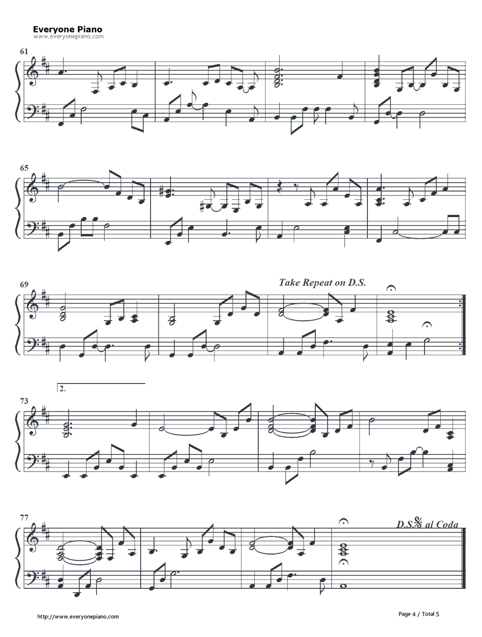 The Luckiest钢琴谱-Ben Folds4