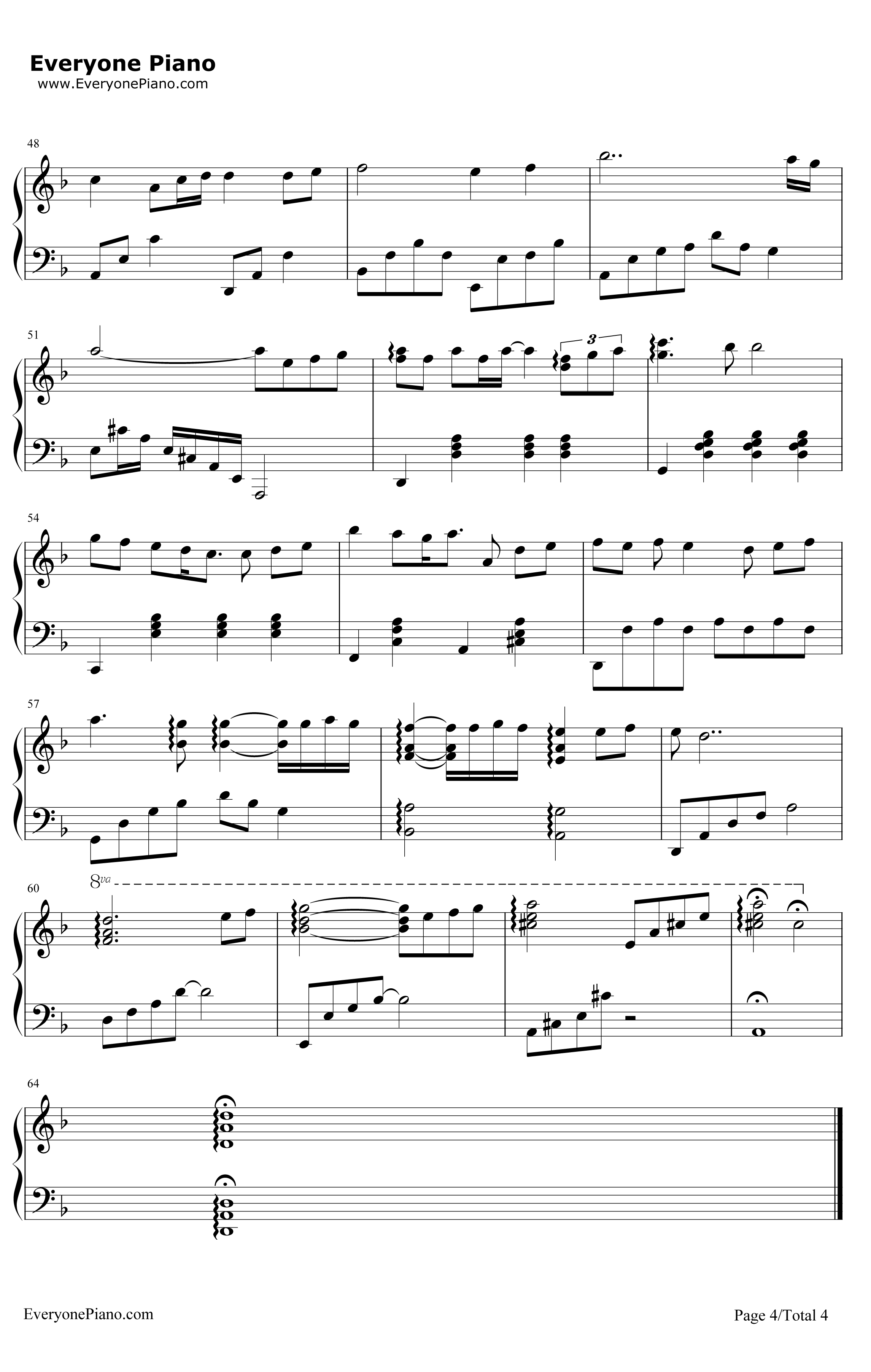 月半小夜曲钢琴谱-李克勤-ハーフムーン・セレナーデ4