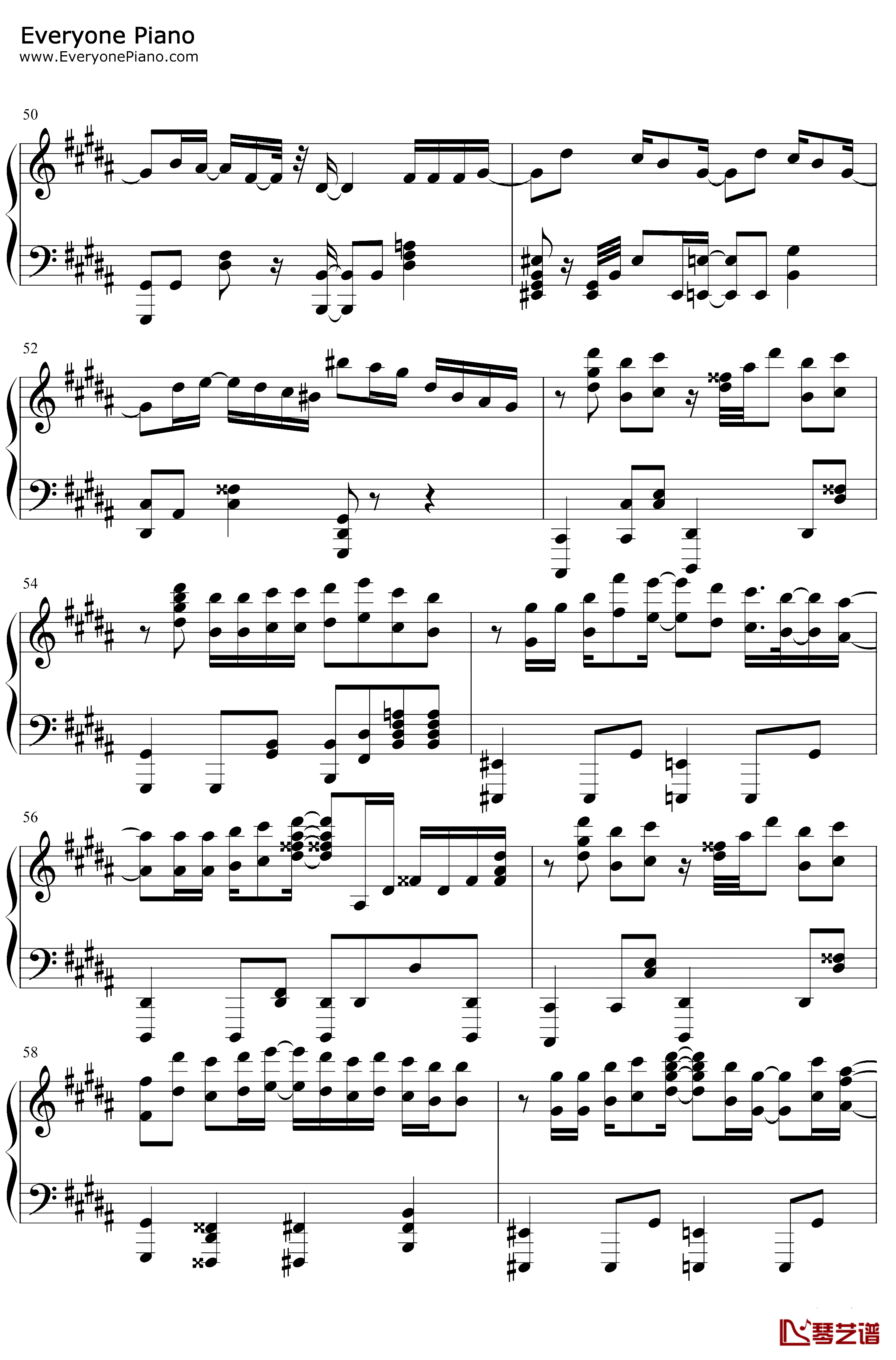 感電钢琴谱-米津玄师-感电-MIU404主题曲6
