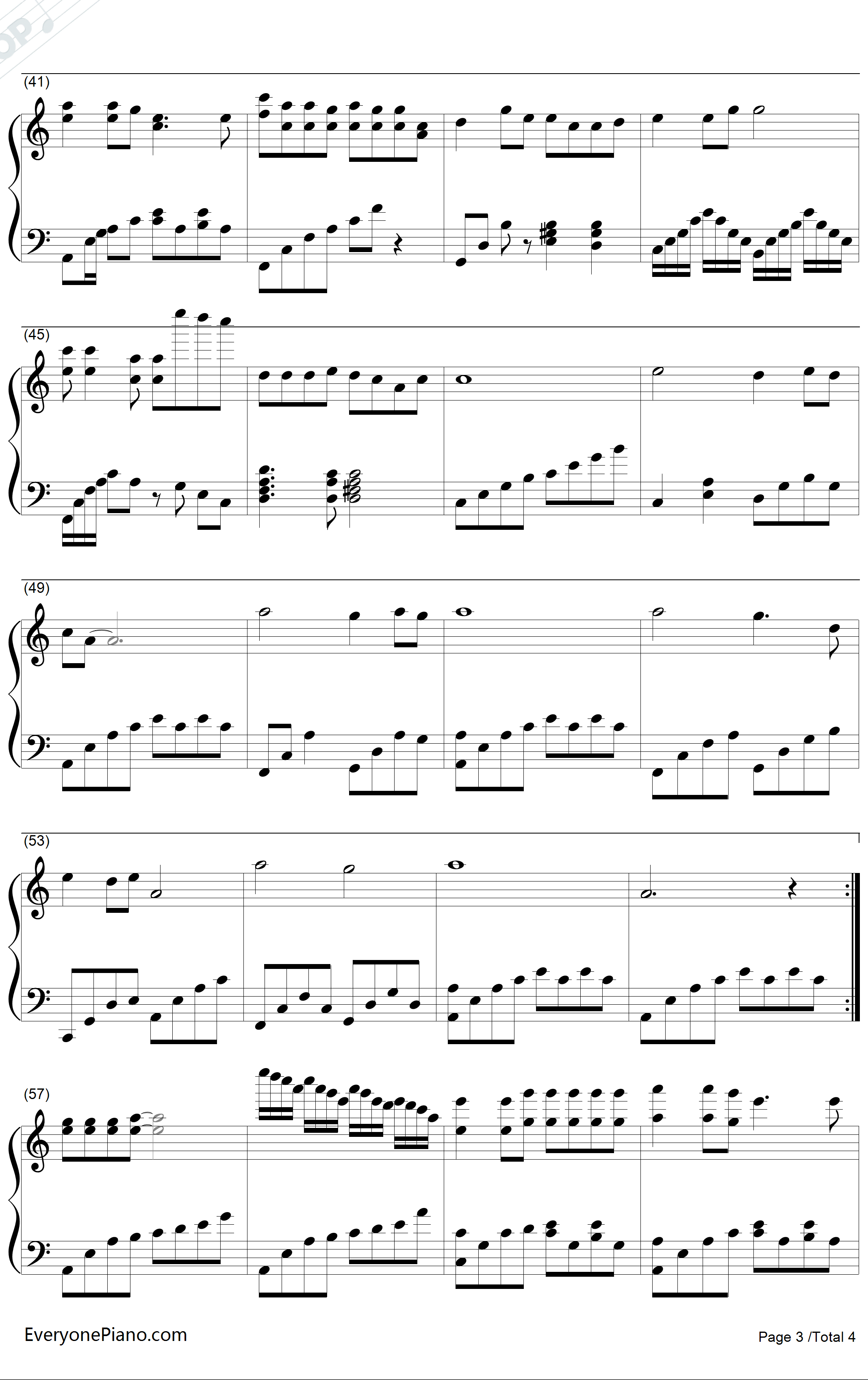 白狐钢琴谱-陈瑞-完美版3