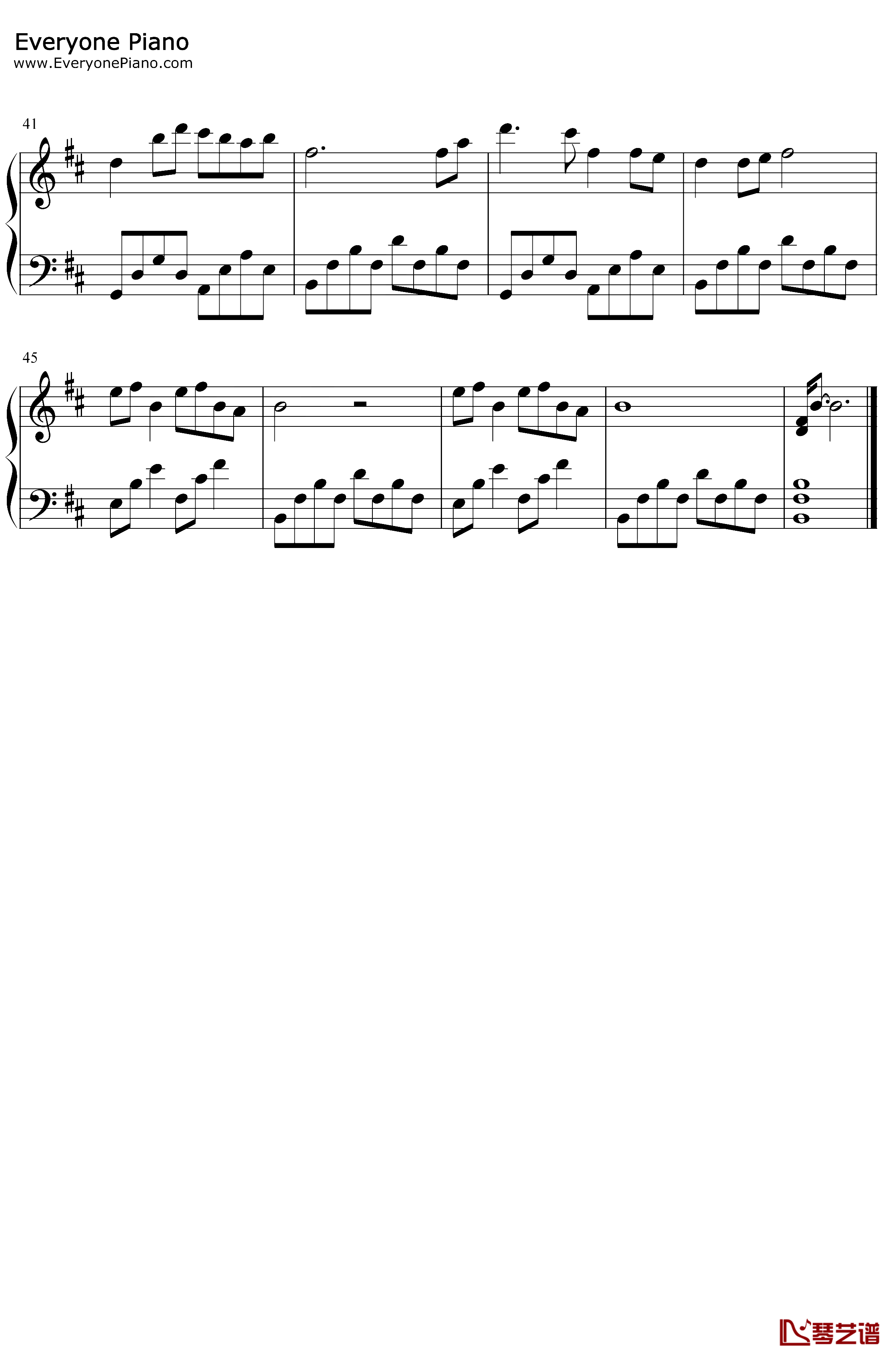 大鱼钢琴谱-周深-简单完整版3