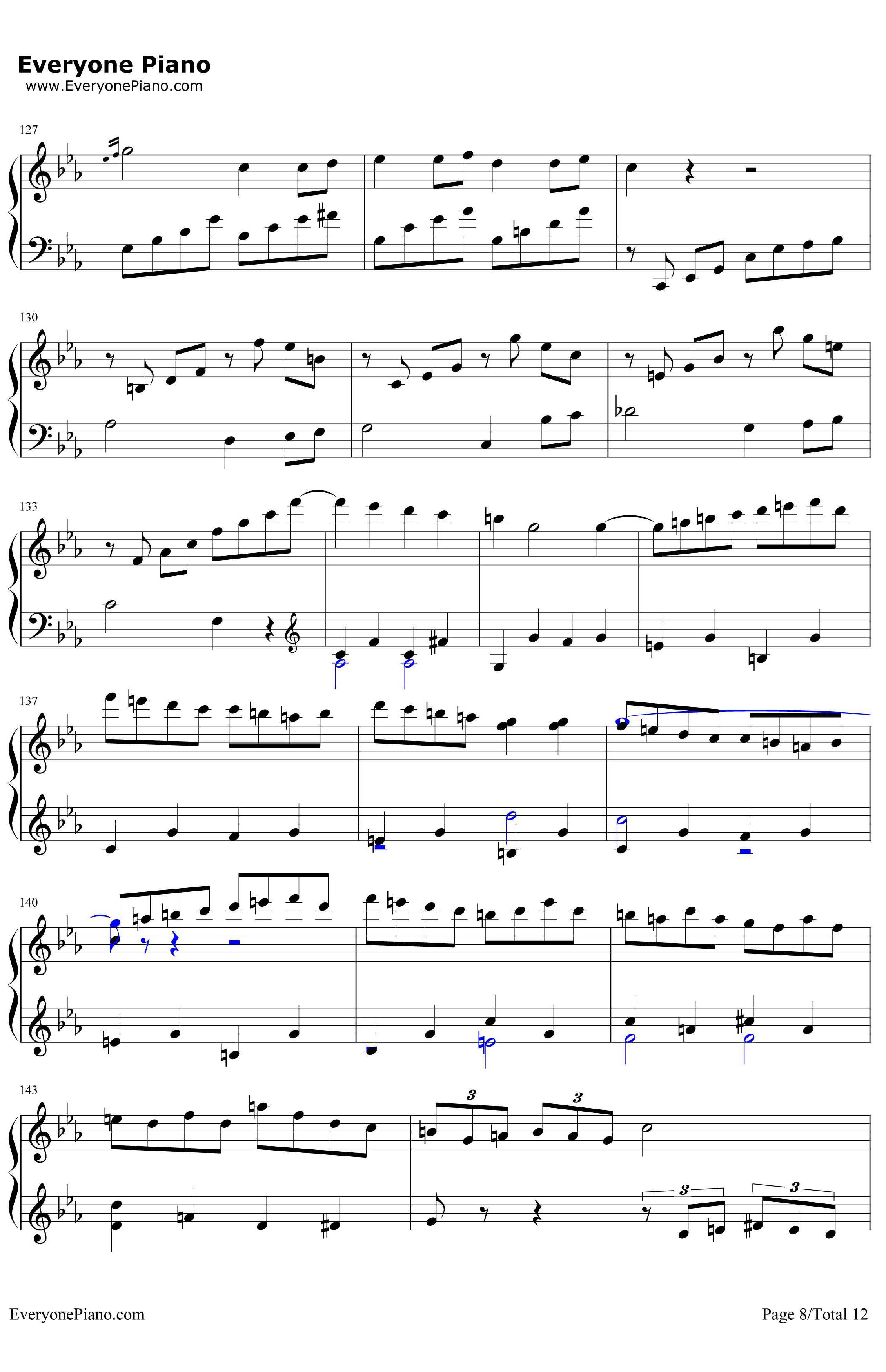 悲怆钢琴谱-贝多芬-贝多芬-c小调第八钢琴奏鸣曲第三乐章8